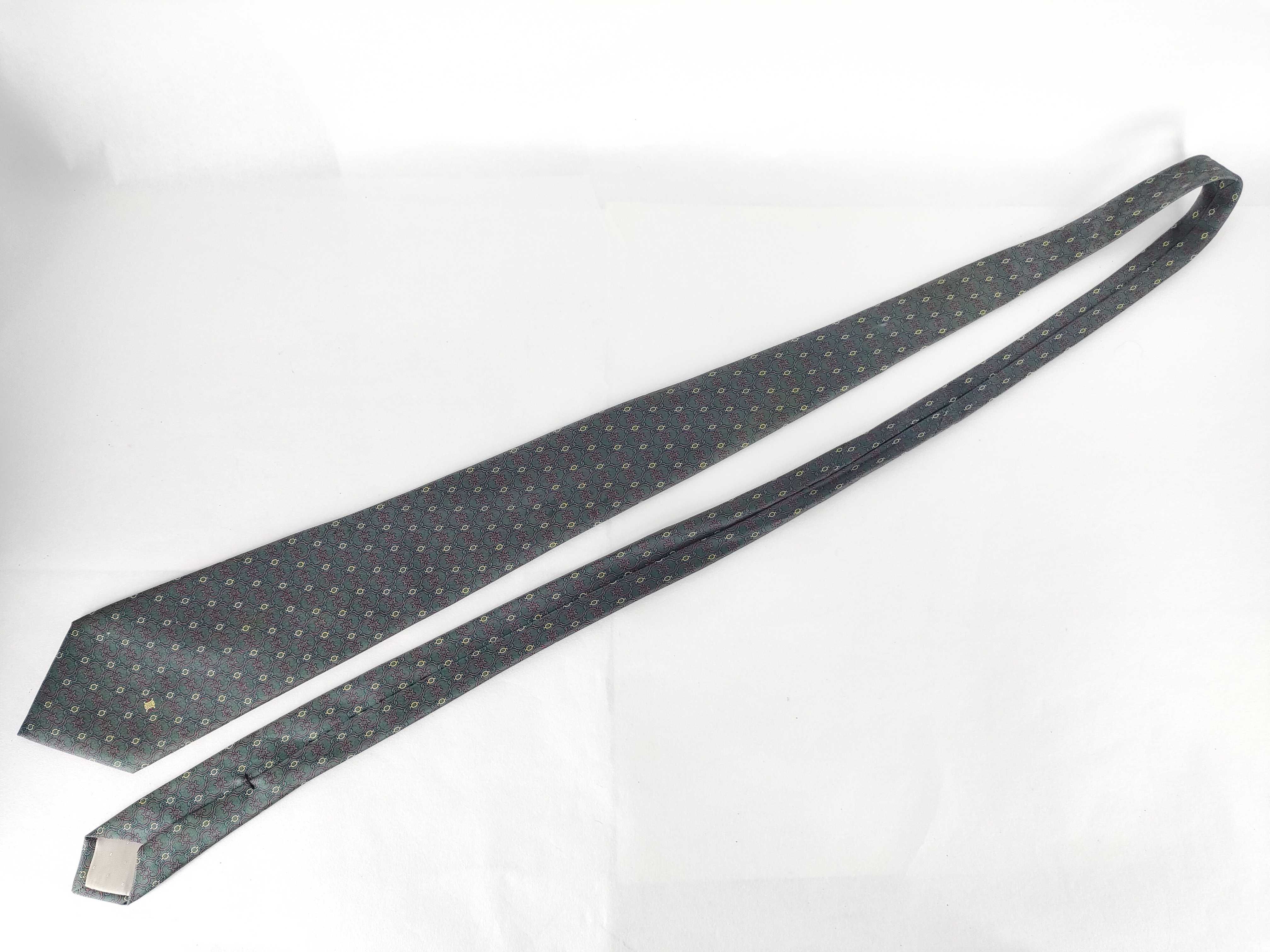 Celine Paris Geometric Pattern Silk Necktie