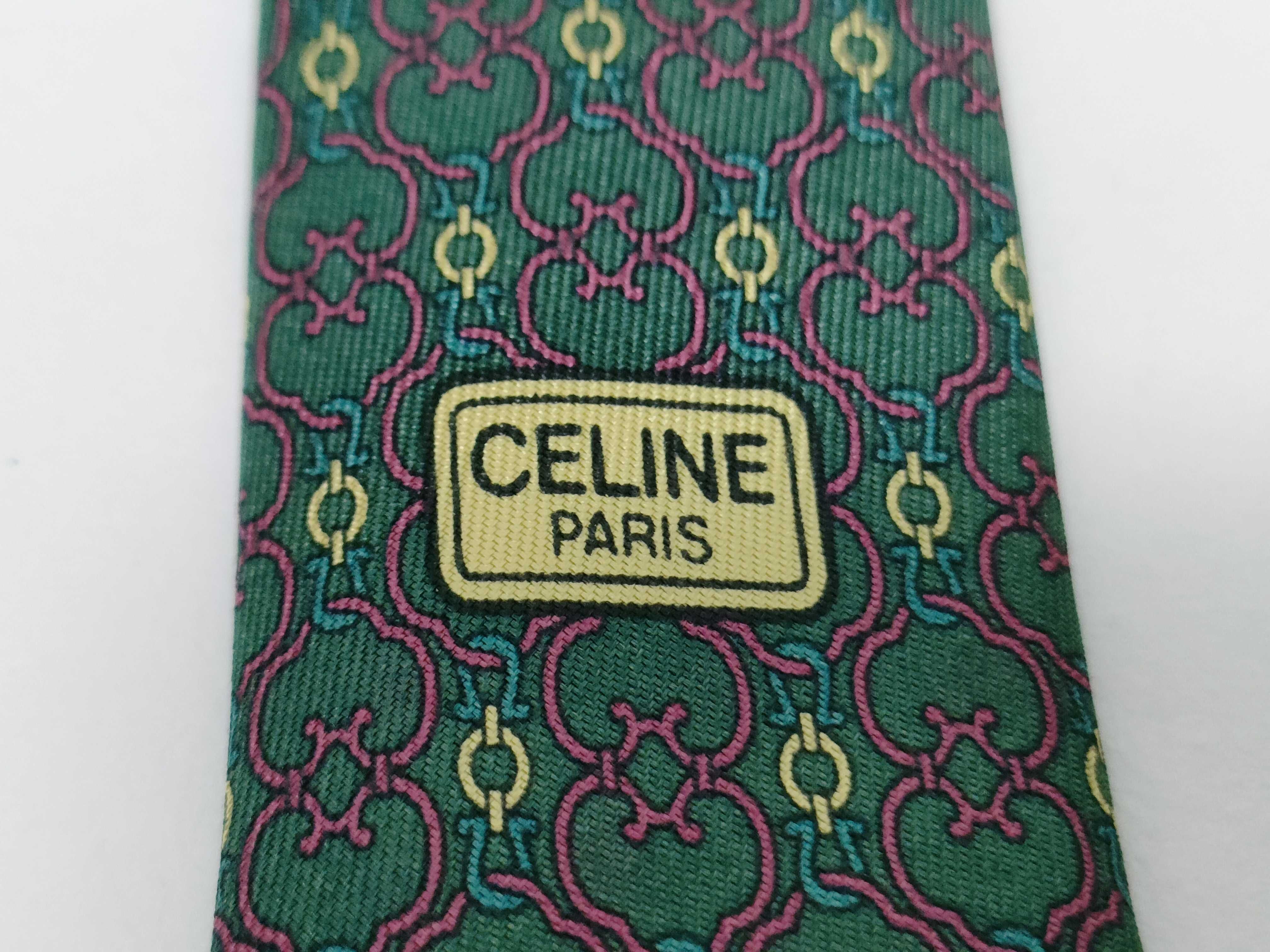 Celine Paris Geometric Pattern Silk Necktie