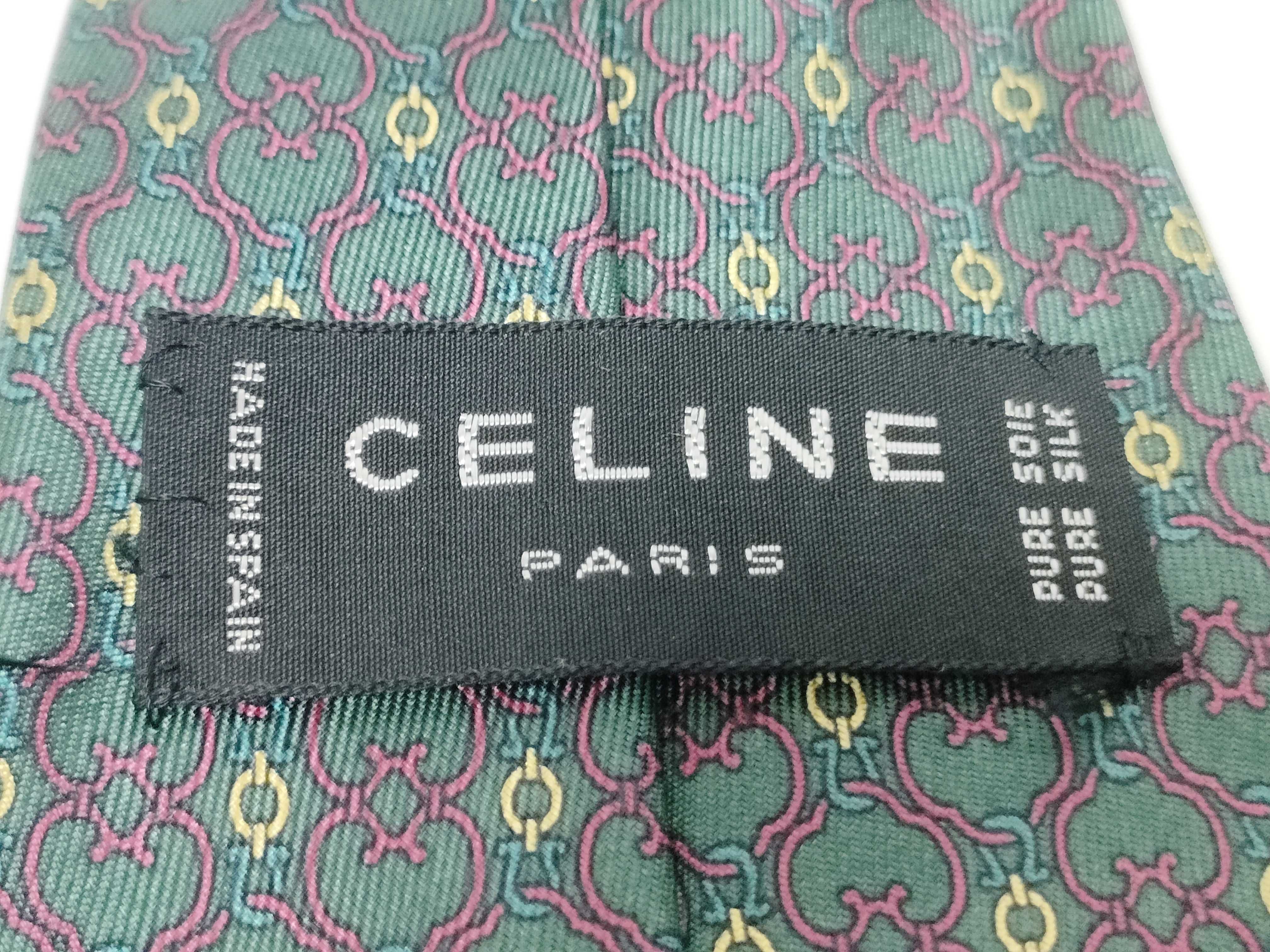 Celine Paris Geometric Pattern Silk Necktie