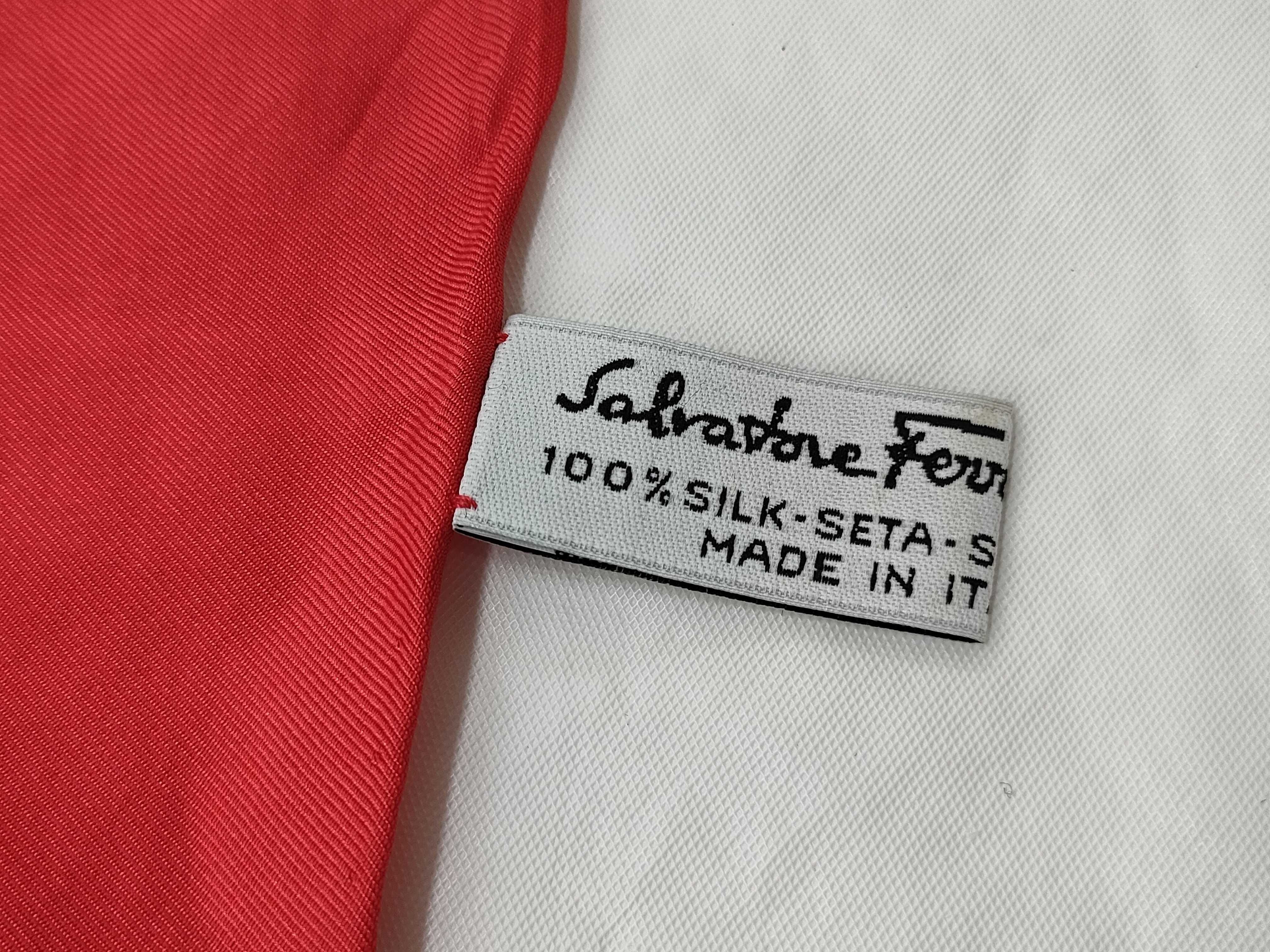 Salvatore Ferragamo Leopard and Jungle Motif Silk Scarf
