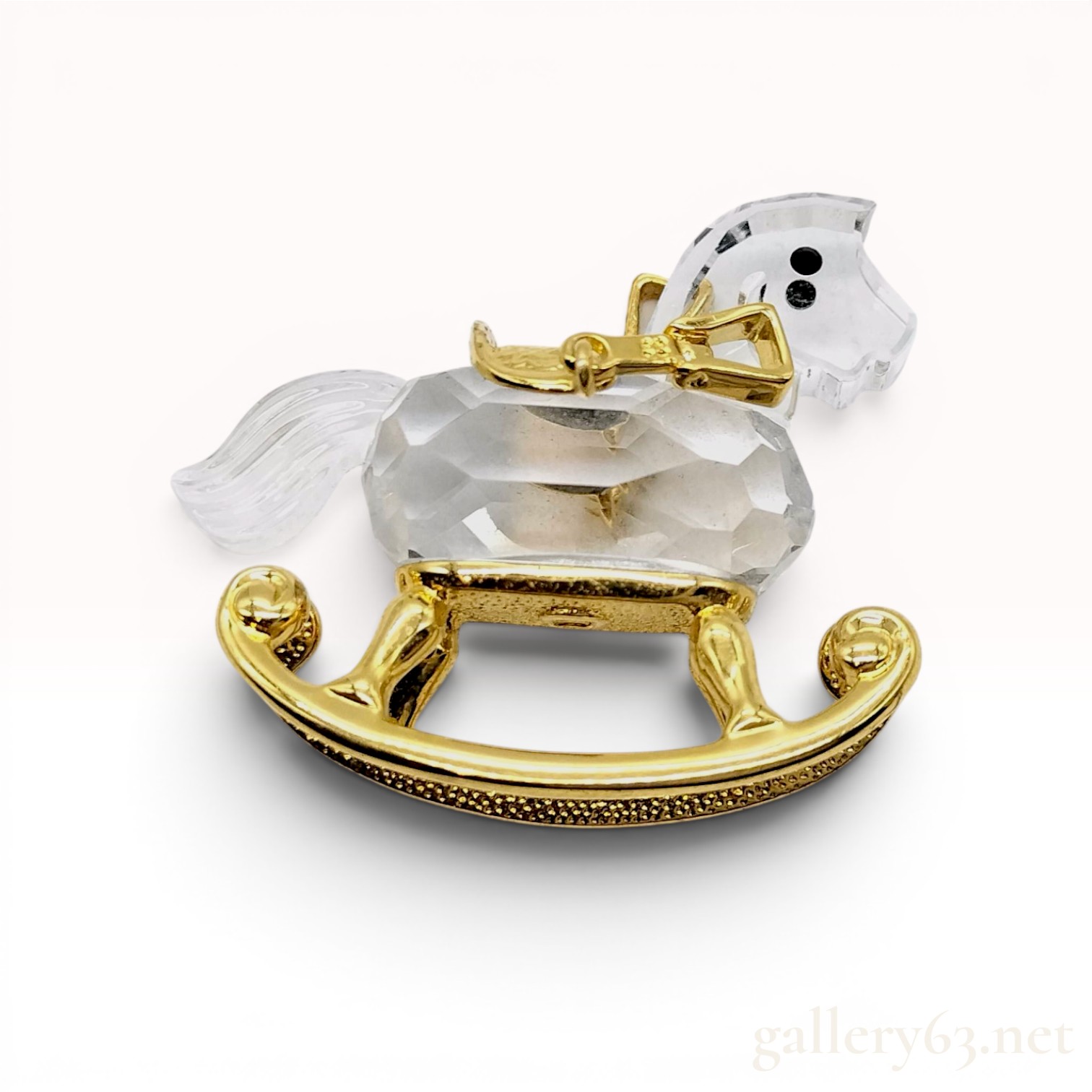 Swarovski Crystal Memories Gold-Plated and Crystal Rocking Horse Figurine