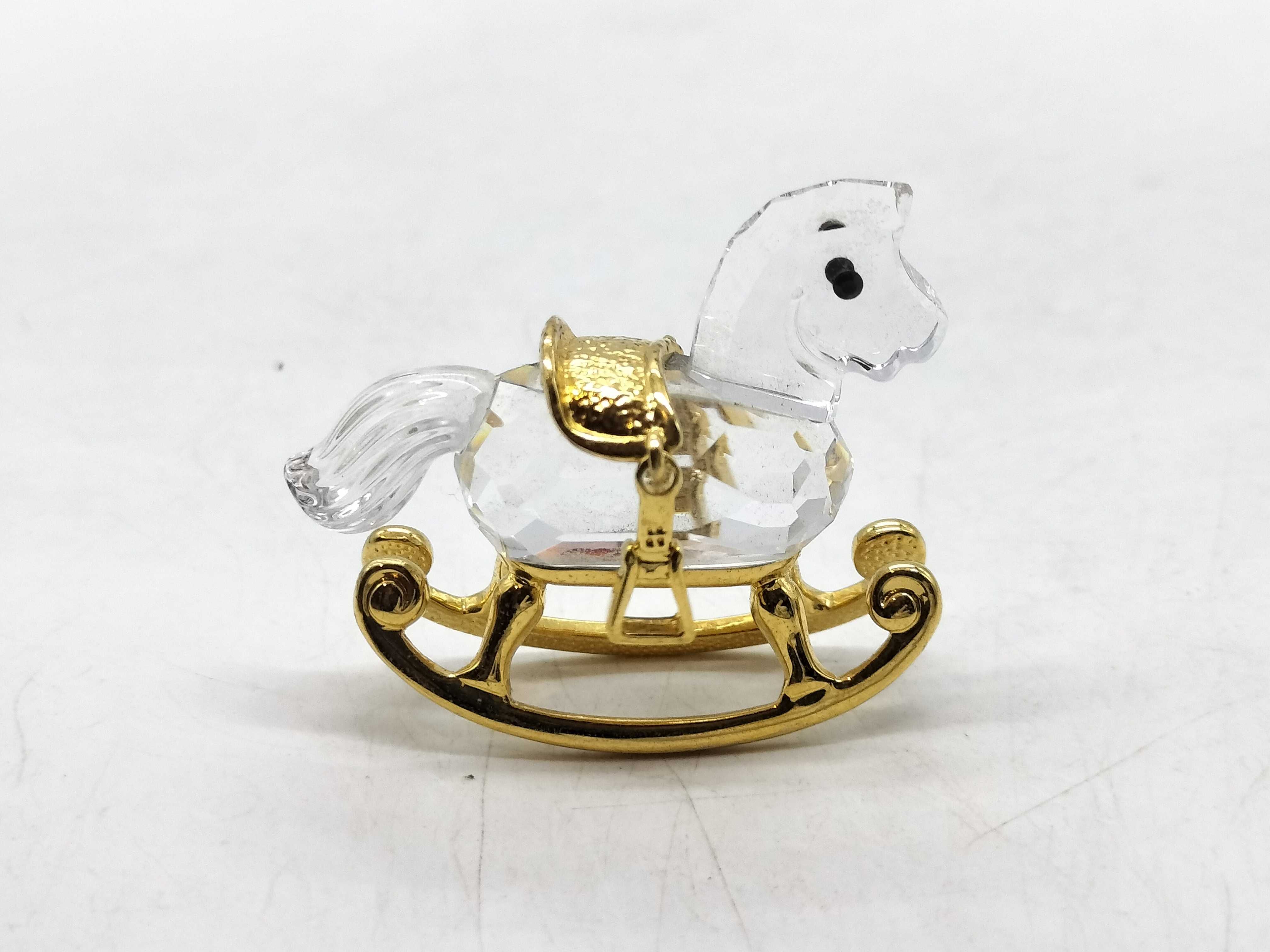 Swarovski Crystal Memories Gold-Plated and Crystal Rocking Horse Figurine