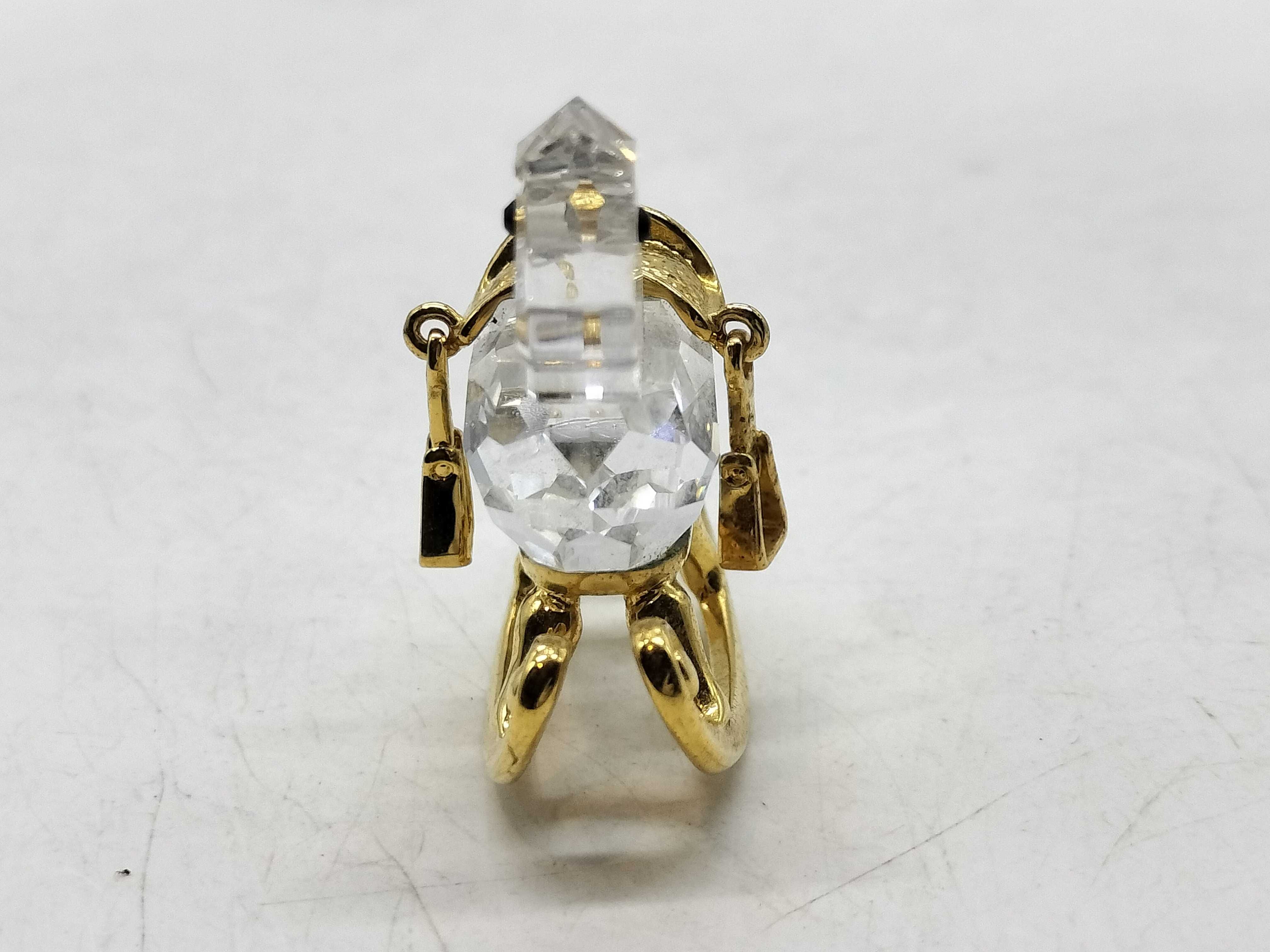 Swarovski Crystal Memories Gold-Plated and Crystal Rocking Horse Figurine
