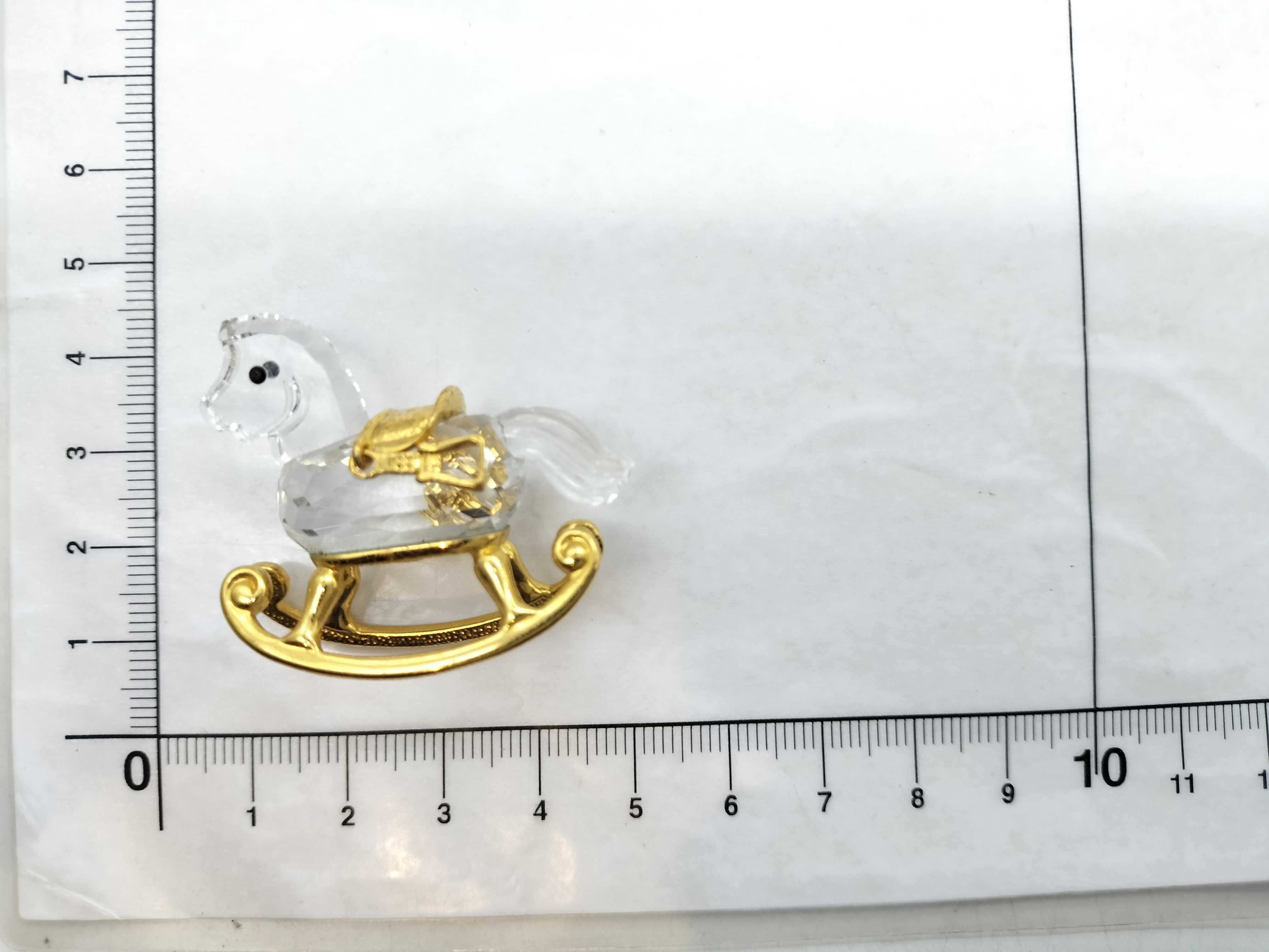 Swarovski Crystal Memories Gold-Plated and Crystal Rocking Horse Figurine