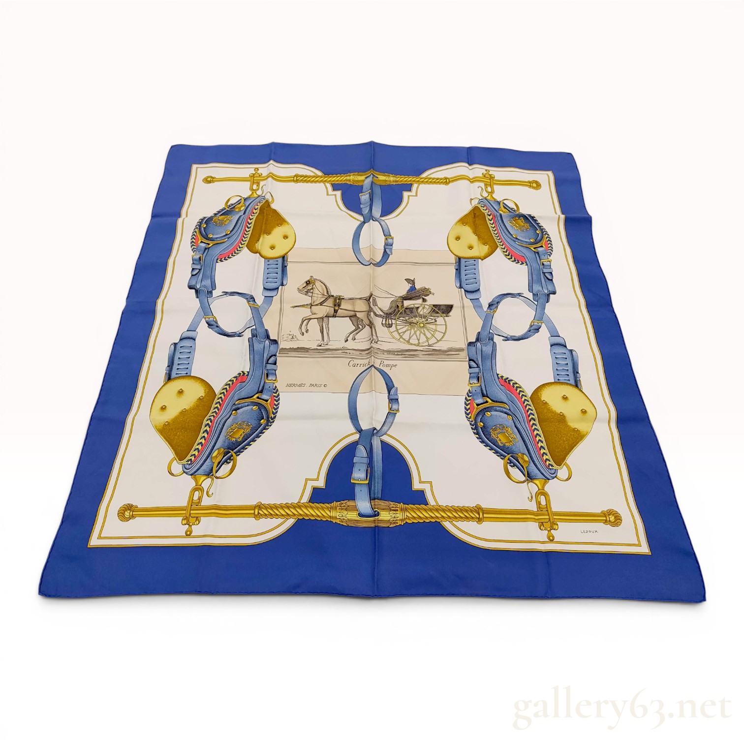 Hermes Carrick Pompe Silk Scarf by Philippe Ledoux