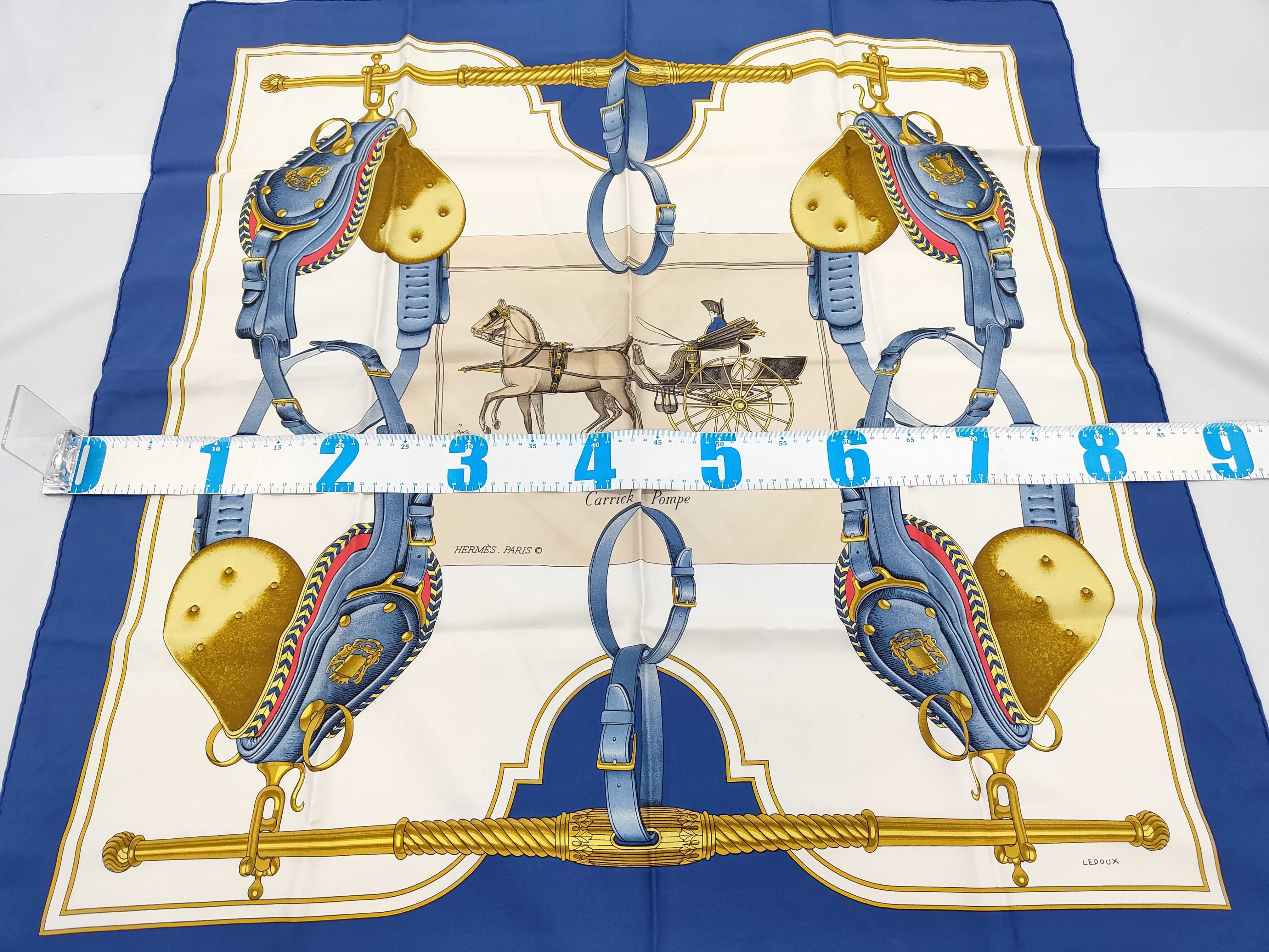 Hermes Carrick Pompe Silk Scarf by Philippe Ledoux