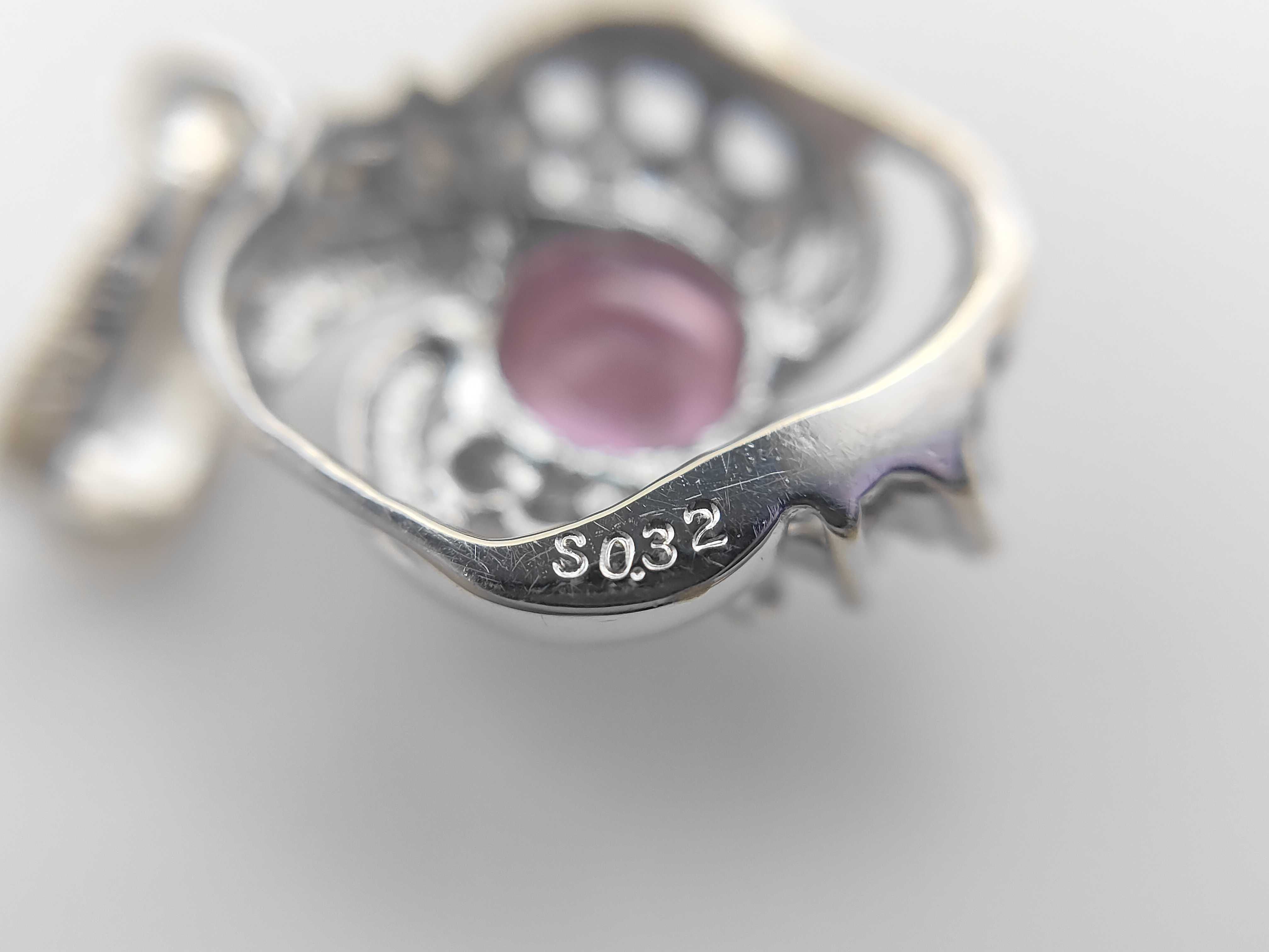 14 Karat White Gold Pink Sapphire and Diamond Pendant