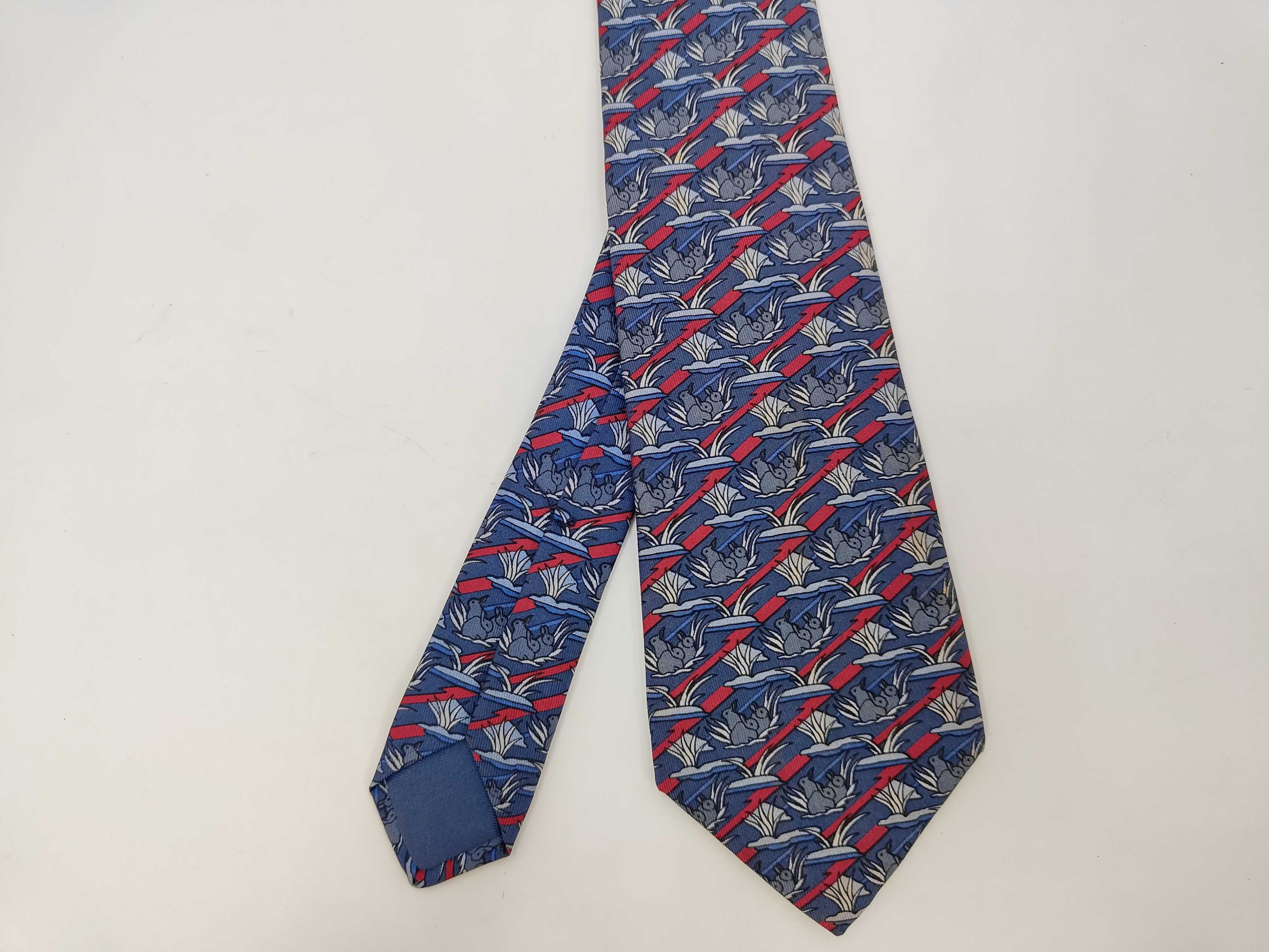 A Lot of Five Designer Silk Neckties, Including Hermes