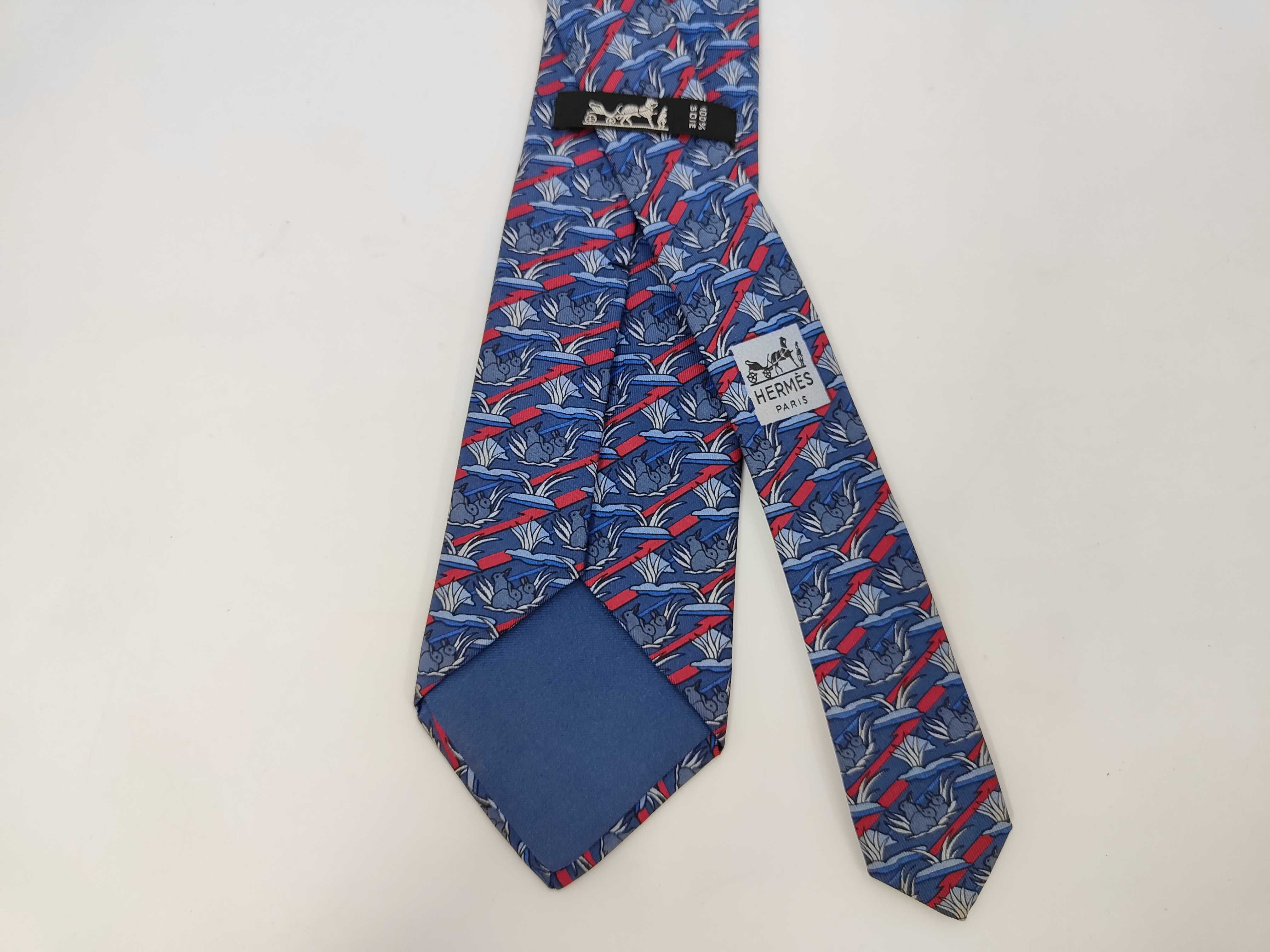 A Lot of Five Designer Silk Neckties, Including Hermes