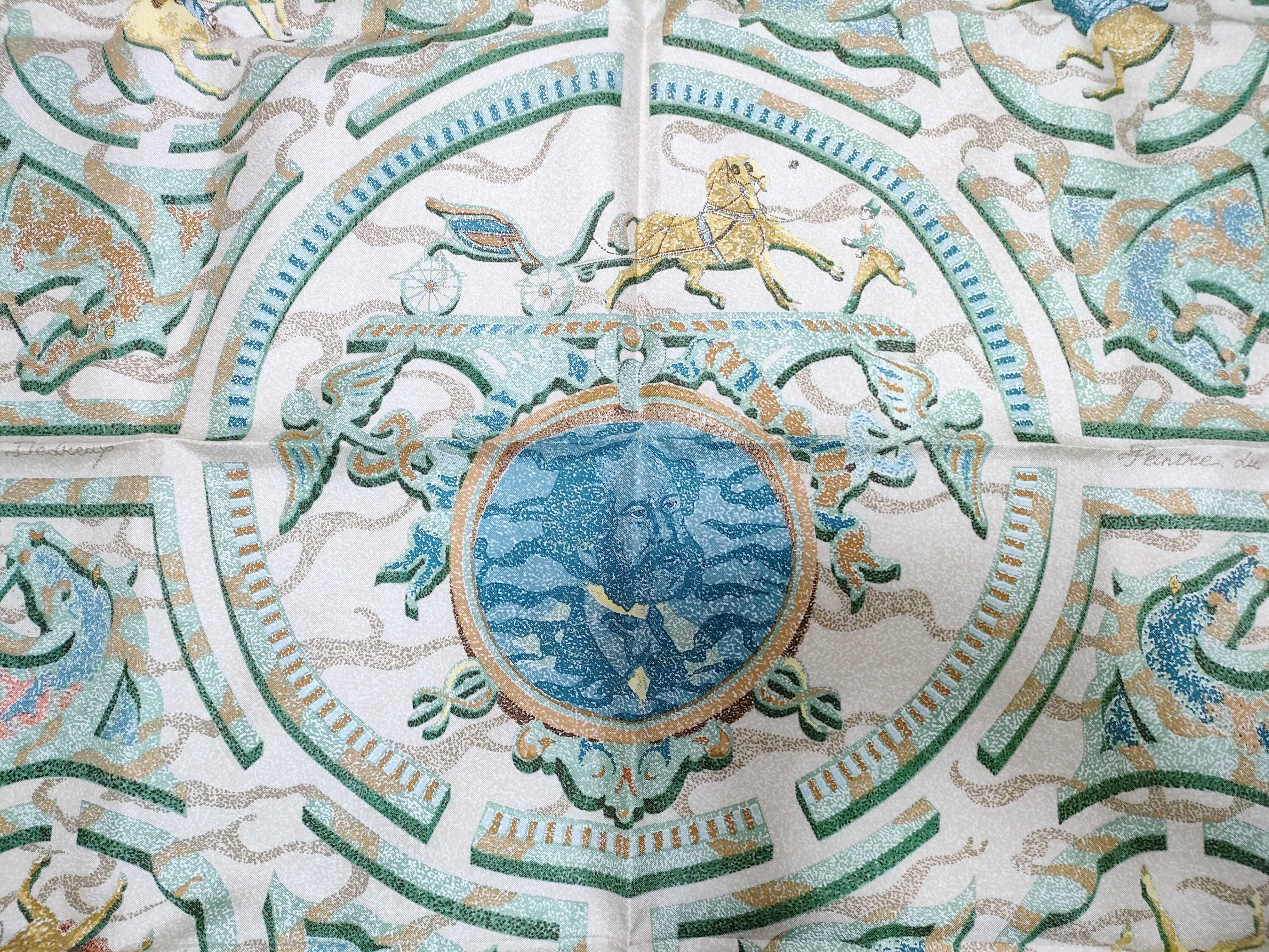 Hermes Peintre du Cheval Silk Scarf Designed by Alfred de Dreux