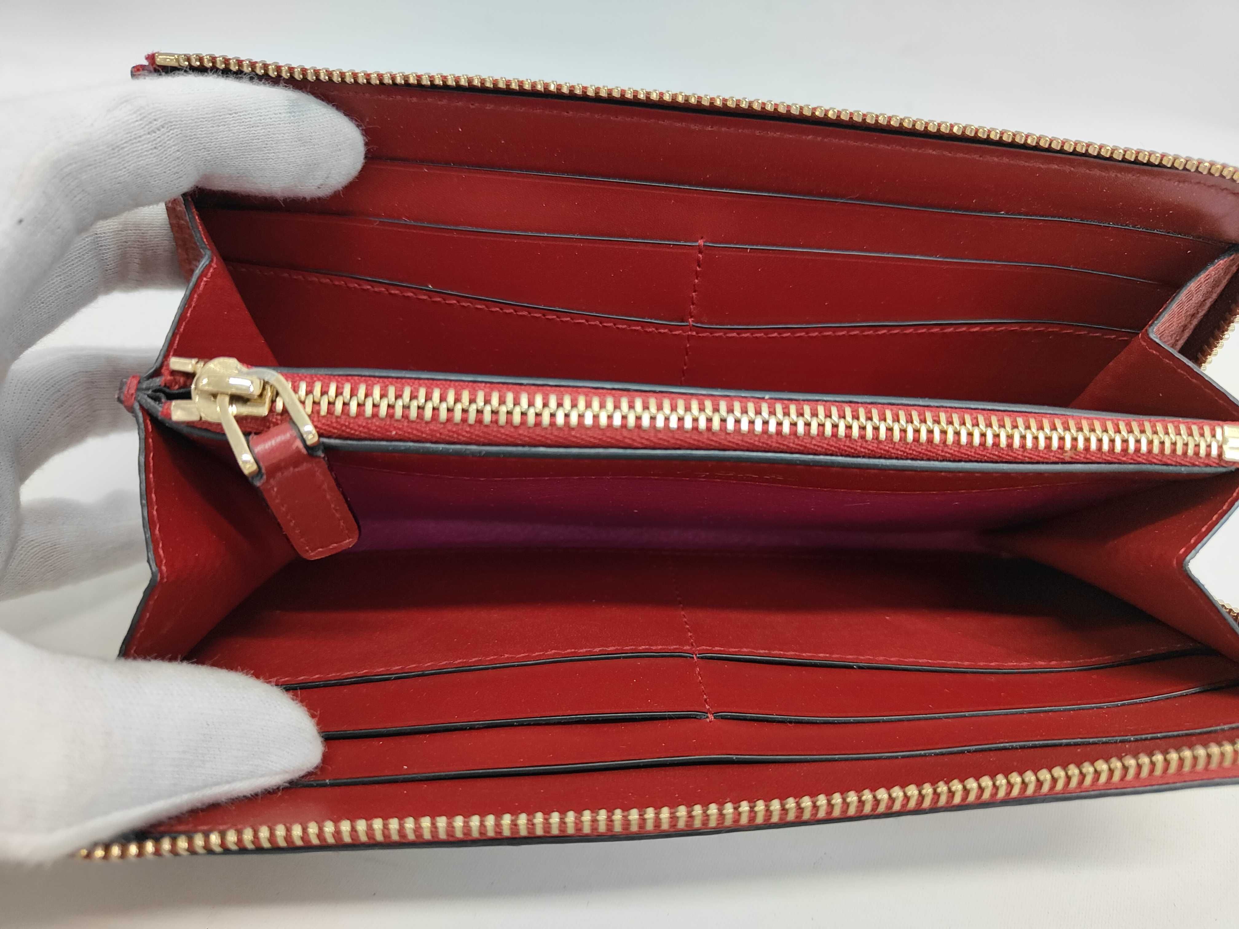 Bulgari Serpenti Forever Red Karung Skin Zip Around Wallet