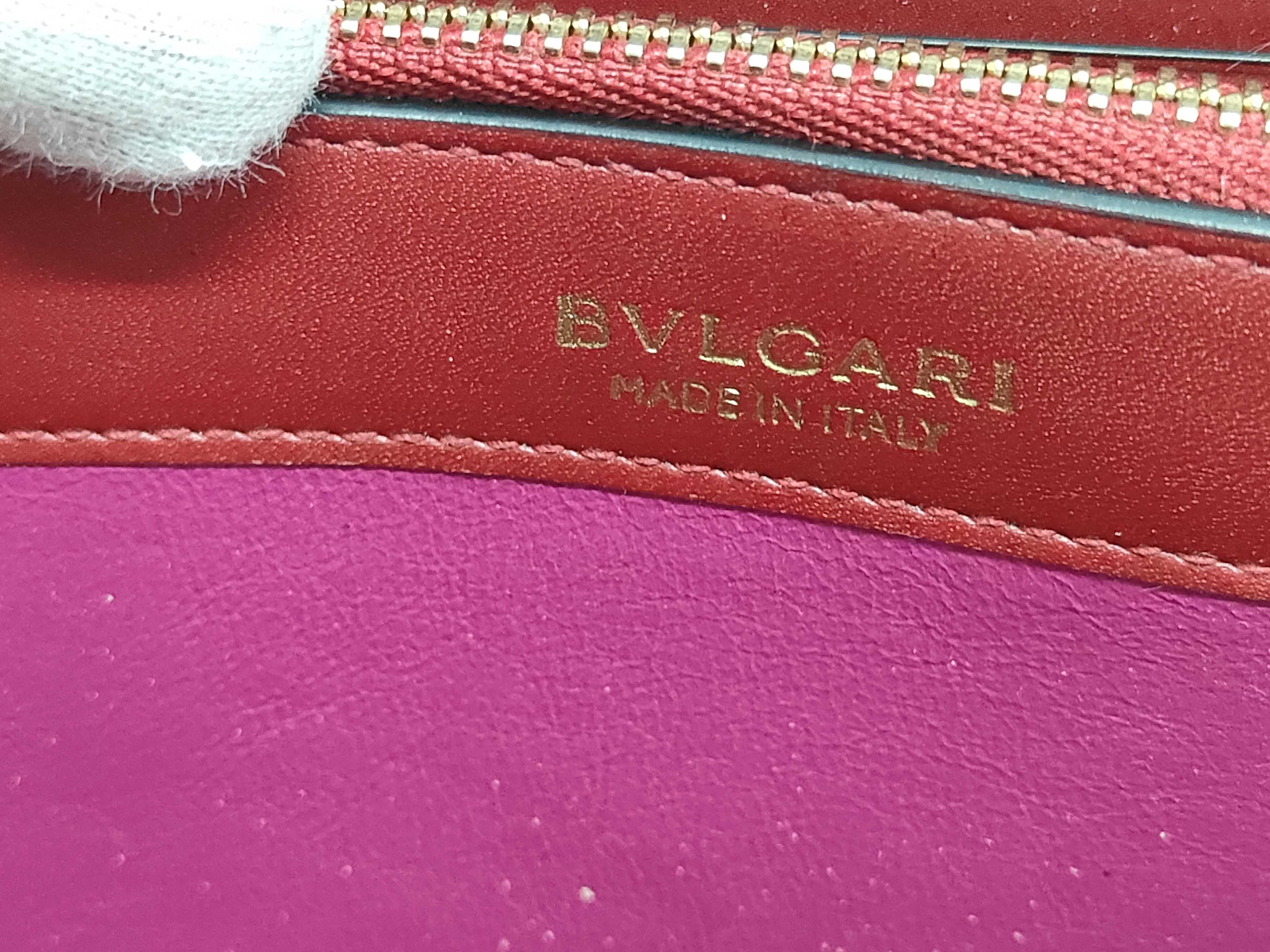 Bulgari Serpenti Forever Red Karung Skin Zip Around Wallet