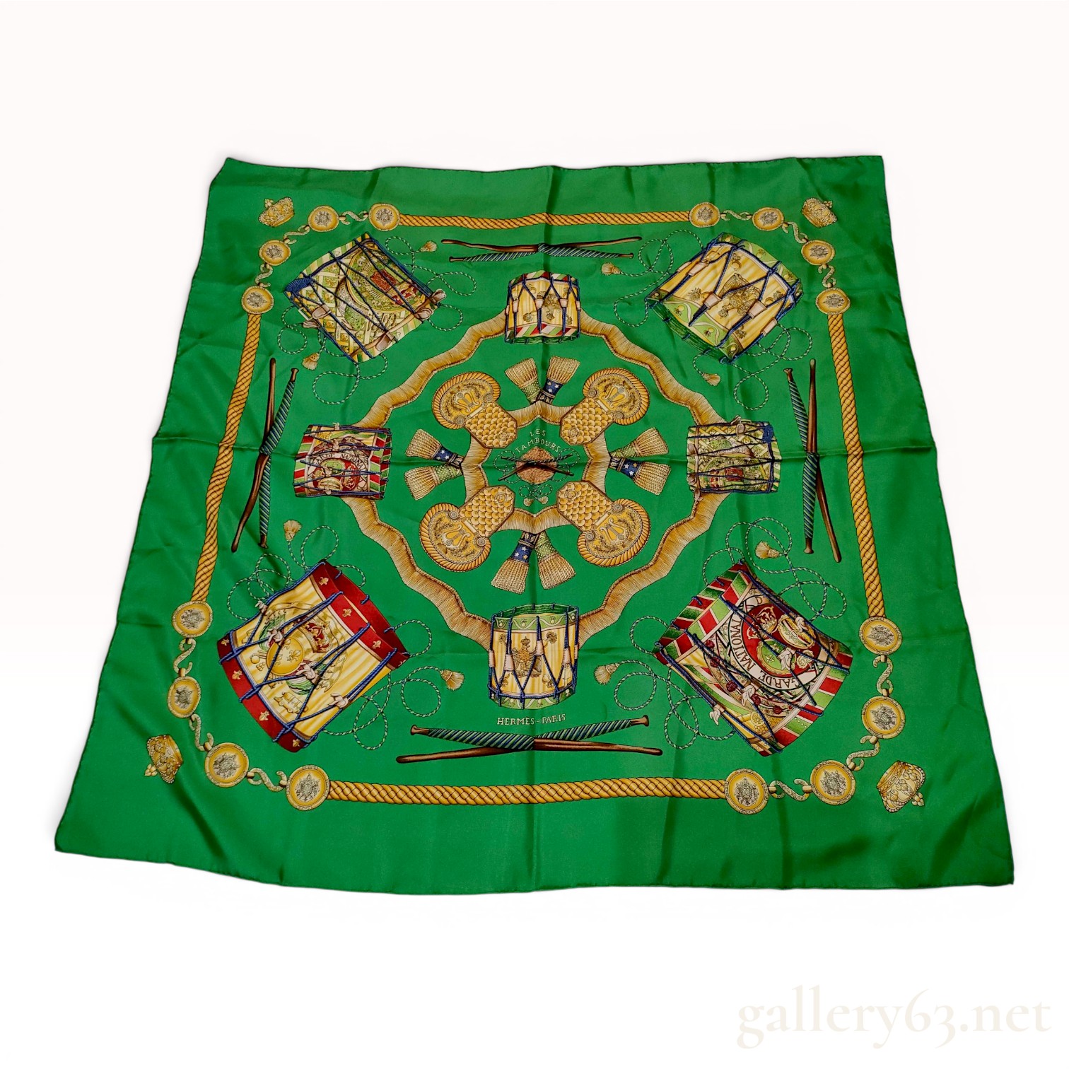 Hermes Les Tambours 90cm Silk Scarf
