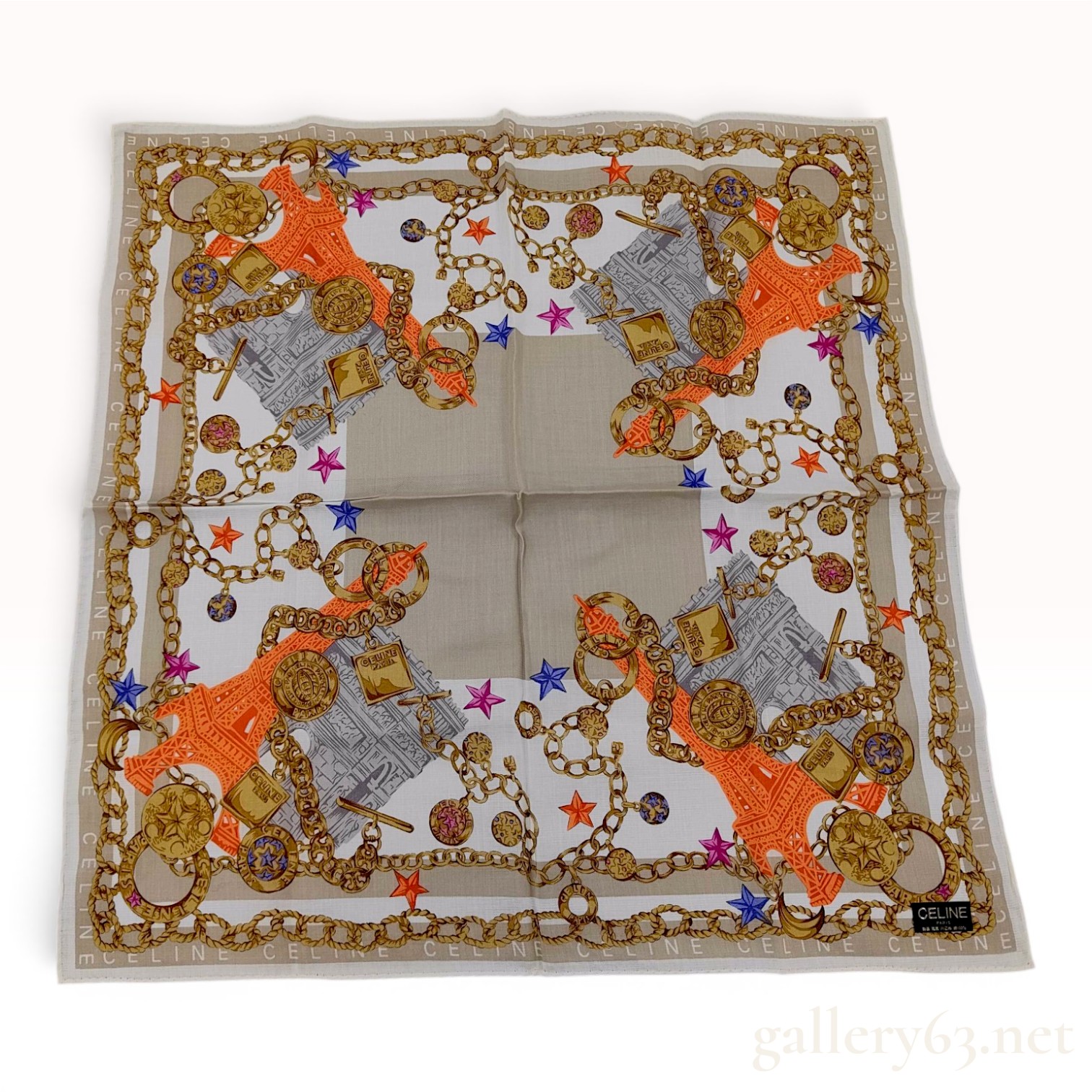 Celine Paris Theme Cotton Handkerchief