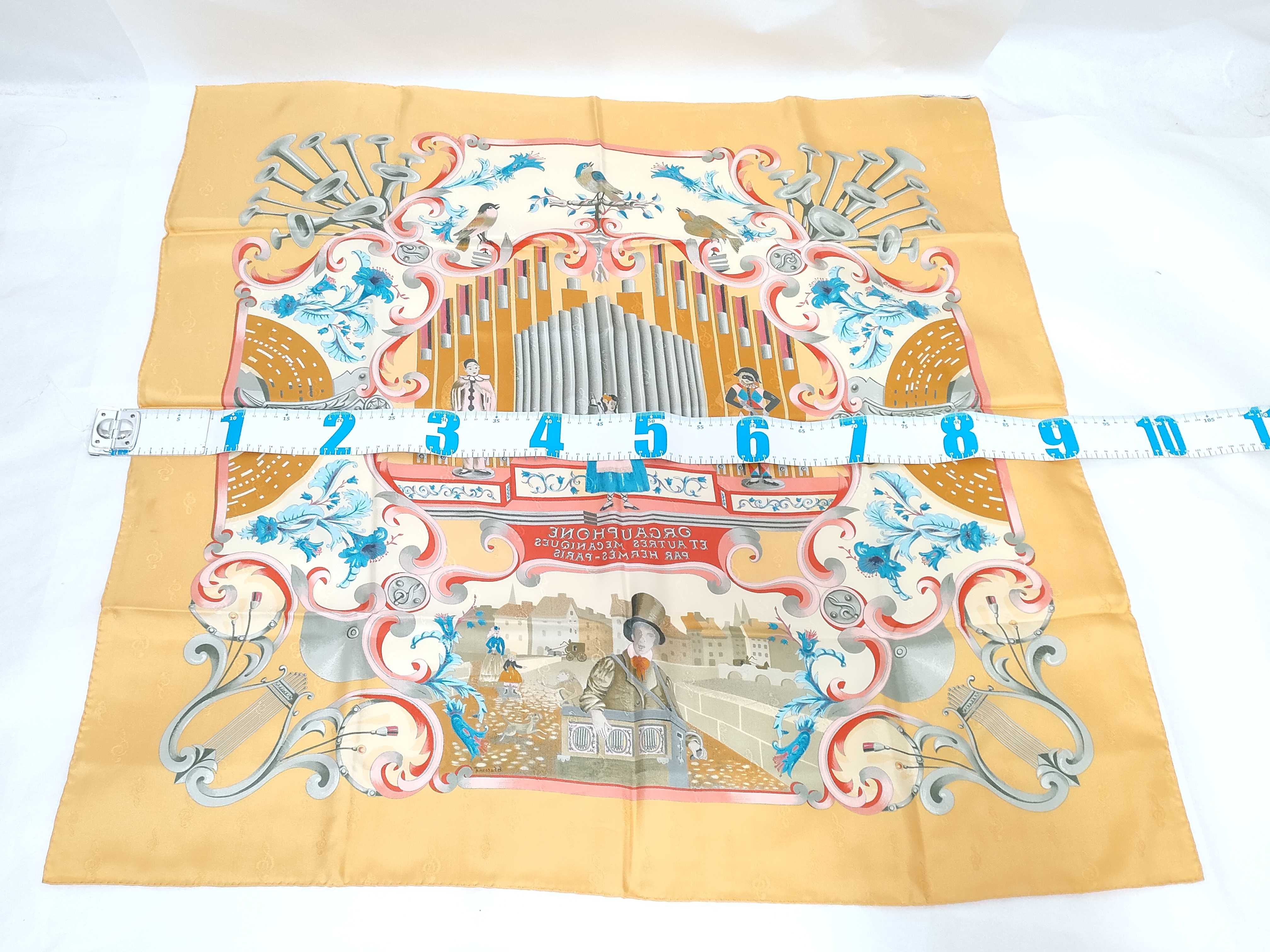 Hermes Silk Jacquard Scarf Orgauphone et Autres Mecaniques