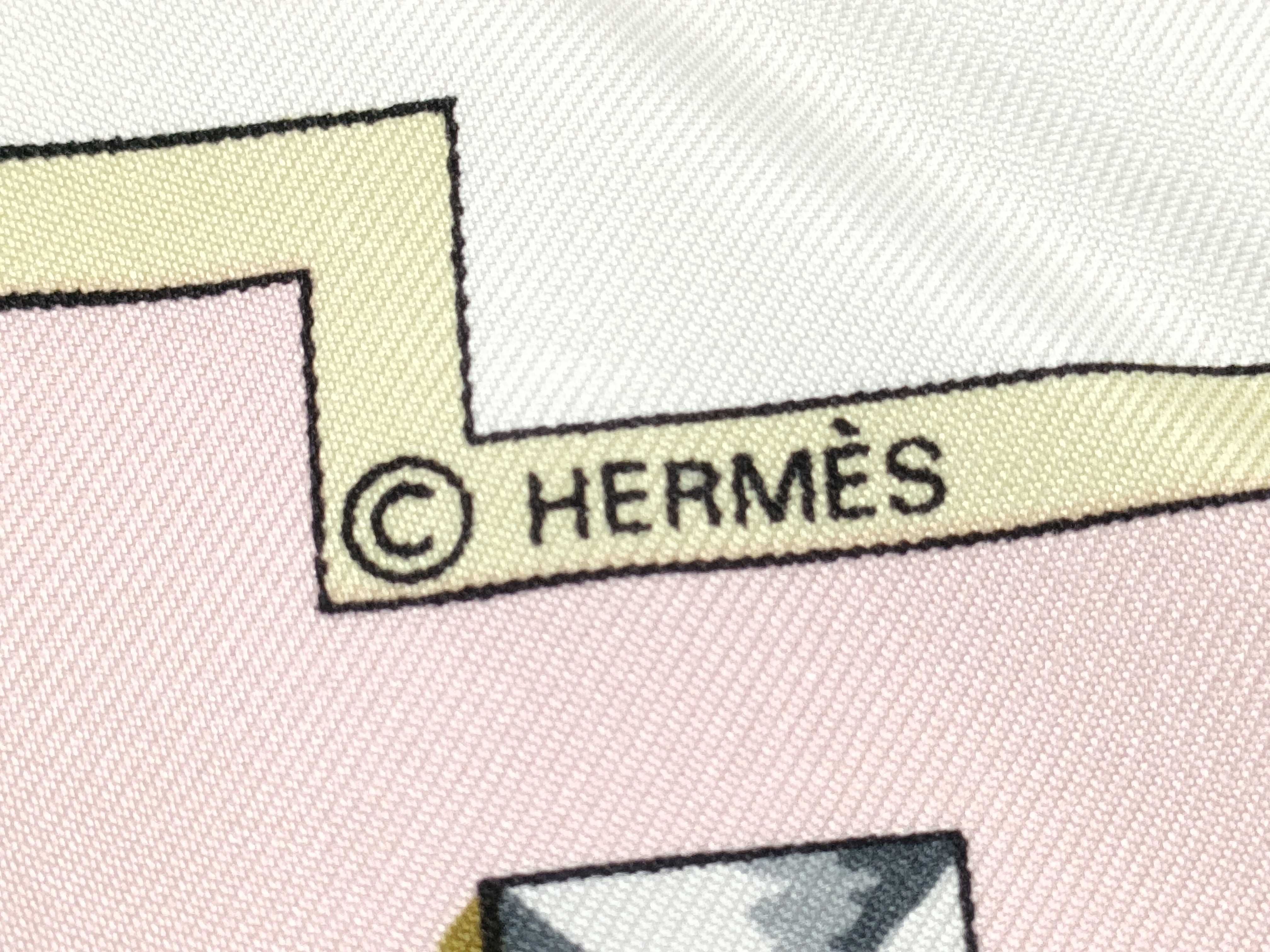 Hermes Paris Silk Carre 90 Scarf in Les Clefs Pattern