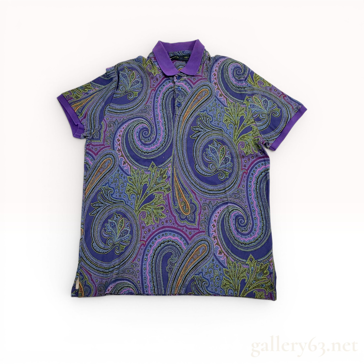 Etro Men's Large Paisley Print Cotton Polo Shirt