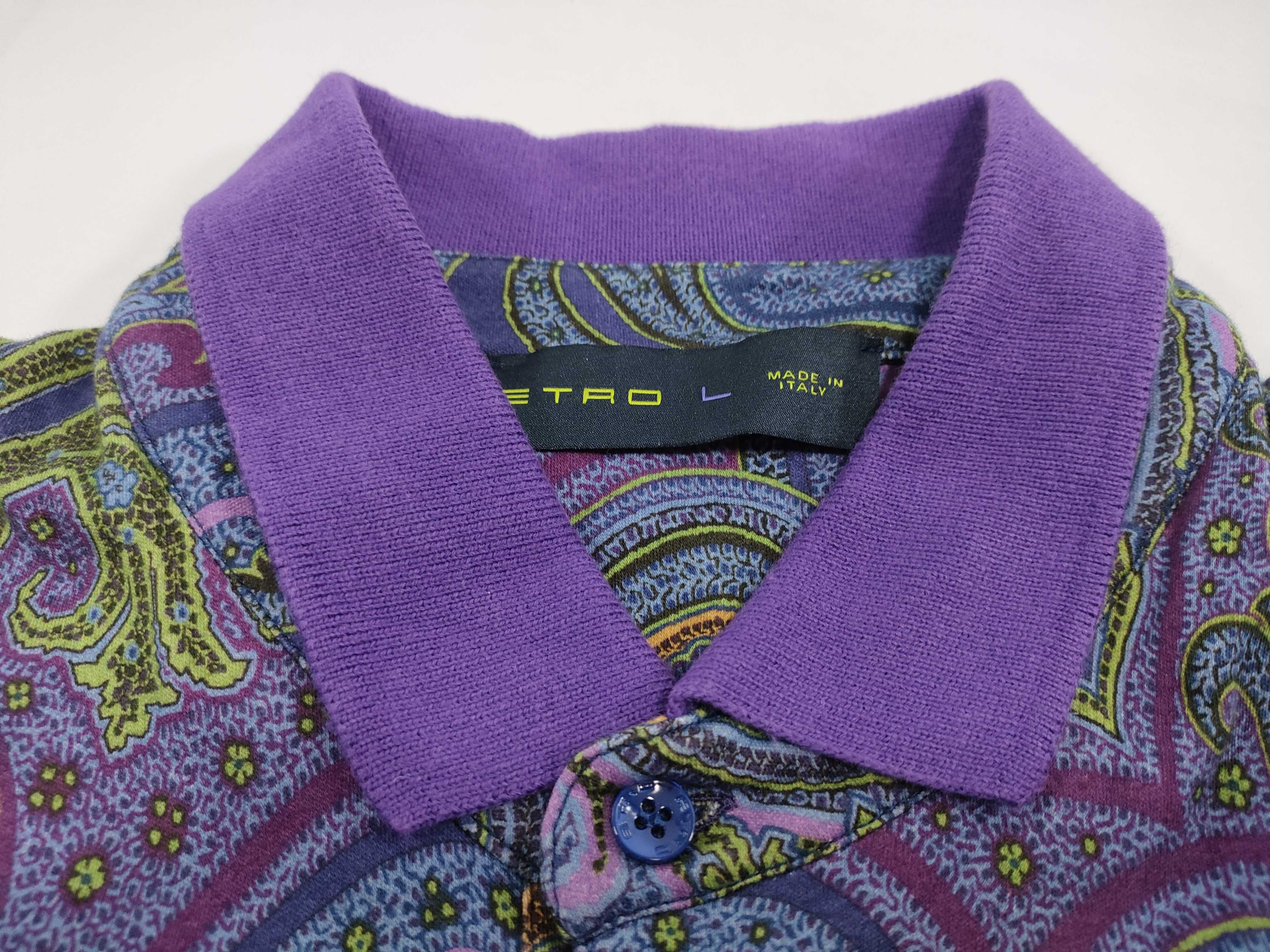 Etro Men's Large Paisley Print Cotton Polo Shirt