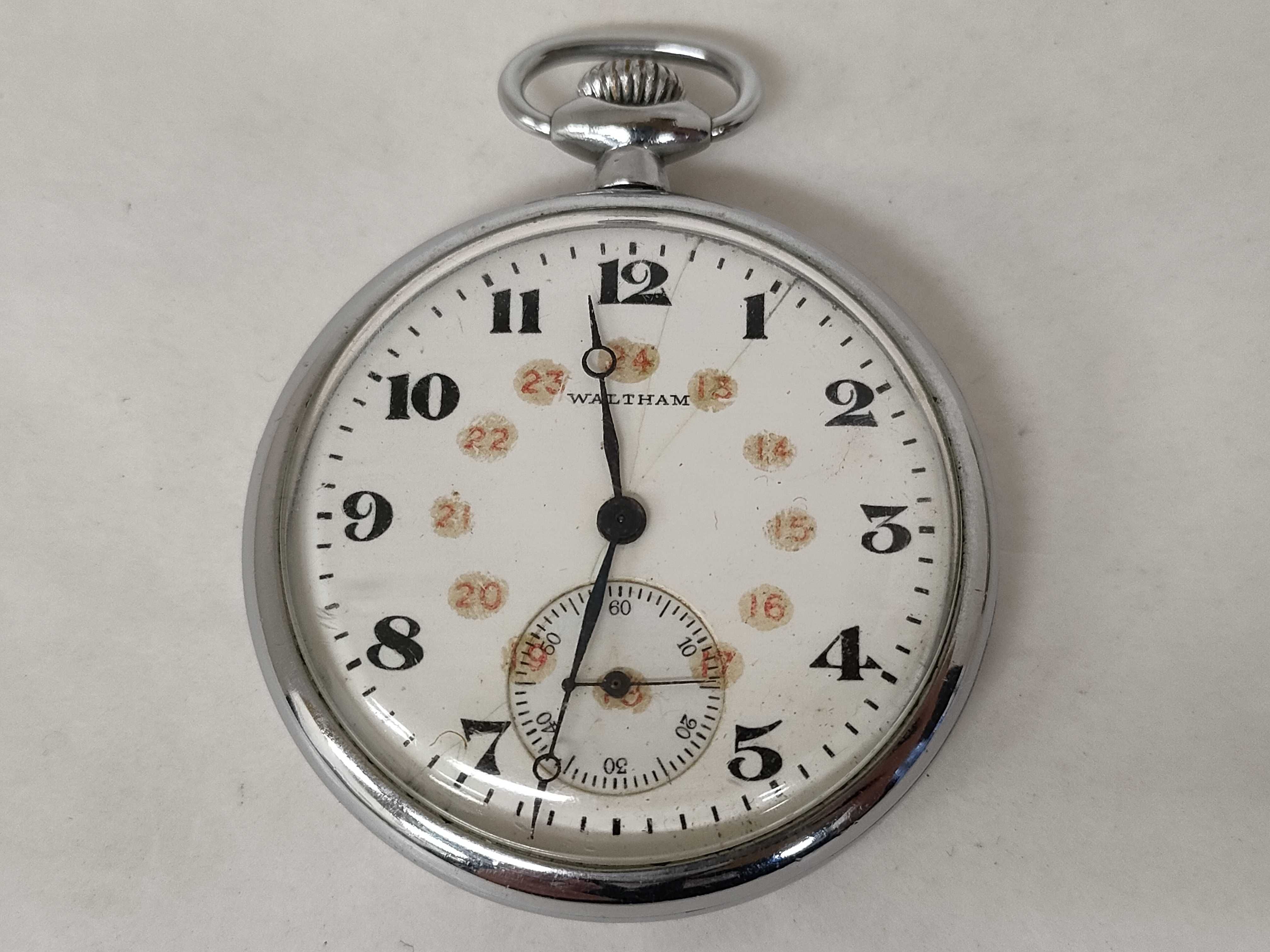Two Vintage American Open Face Pocket Watches by Waltham and Elgin