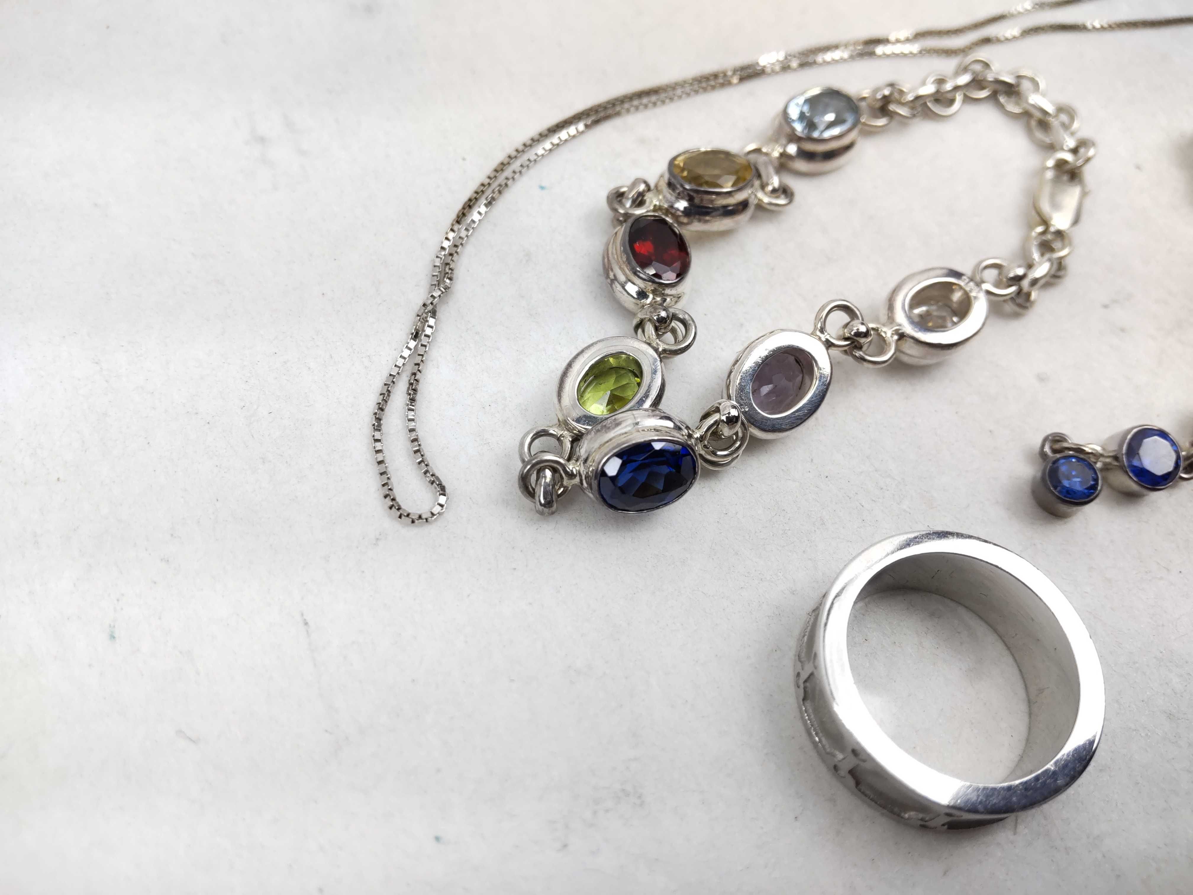 A Collection of Sterling Silver and Multi-Gemstone Jewelry