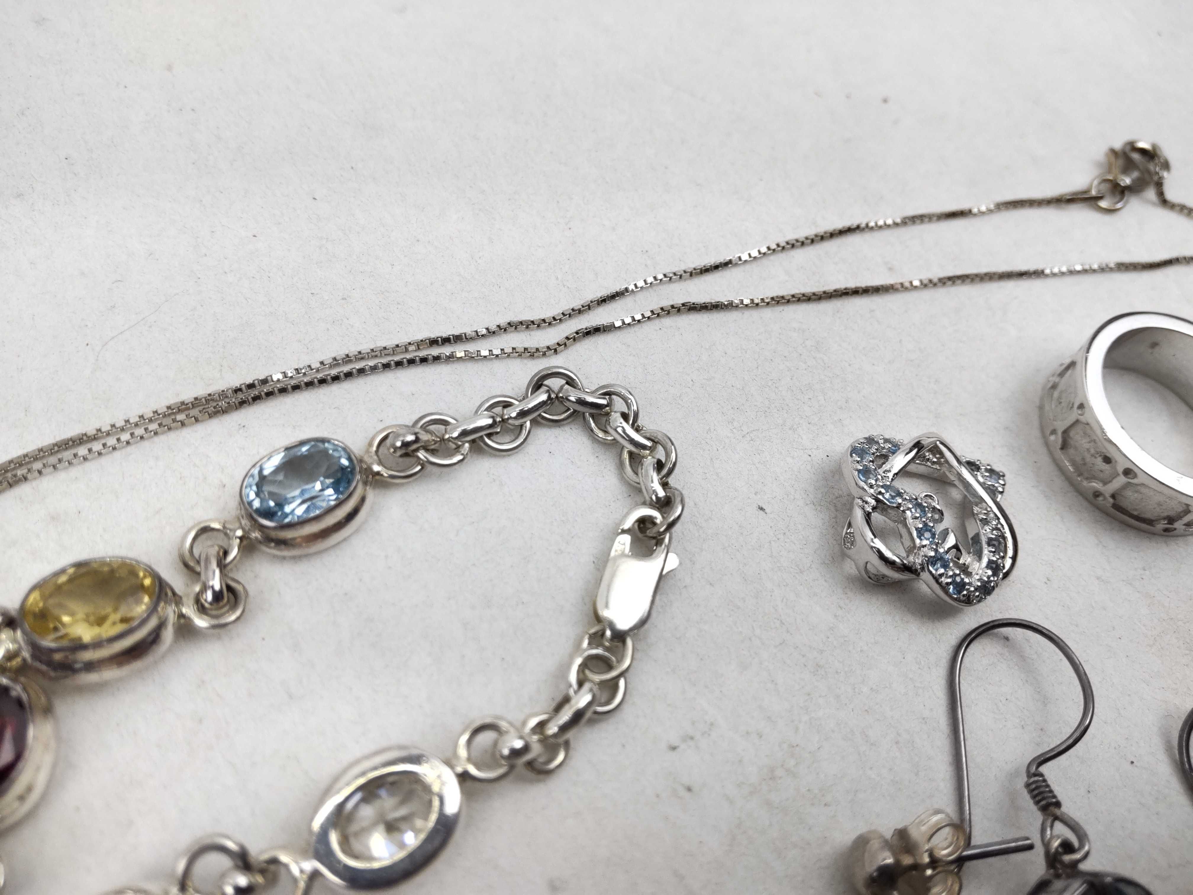 A Collection of Sterling Silver and Multi-Gemstone Jewelry