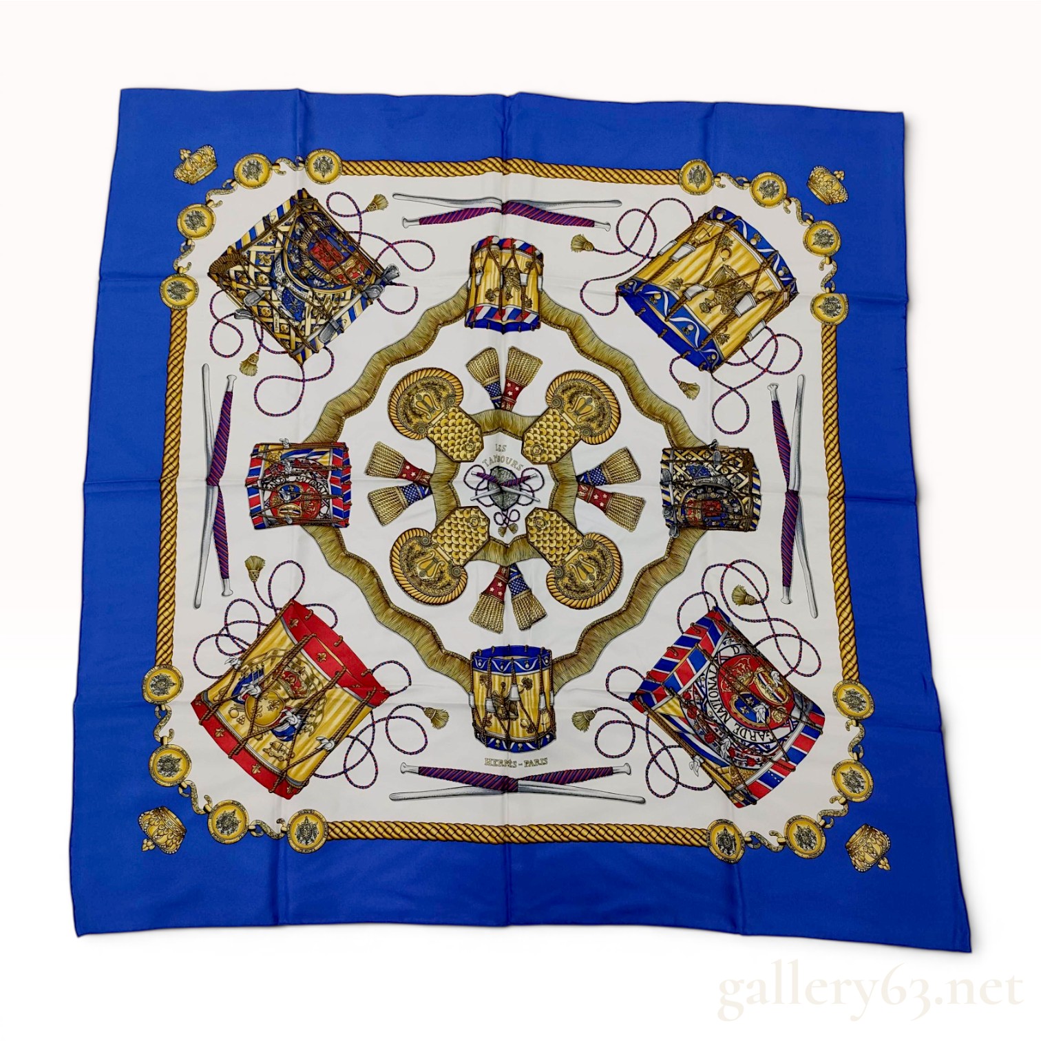 Hermes Les Tambours Silk Carre 90 Scarf