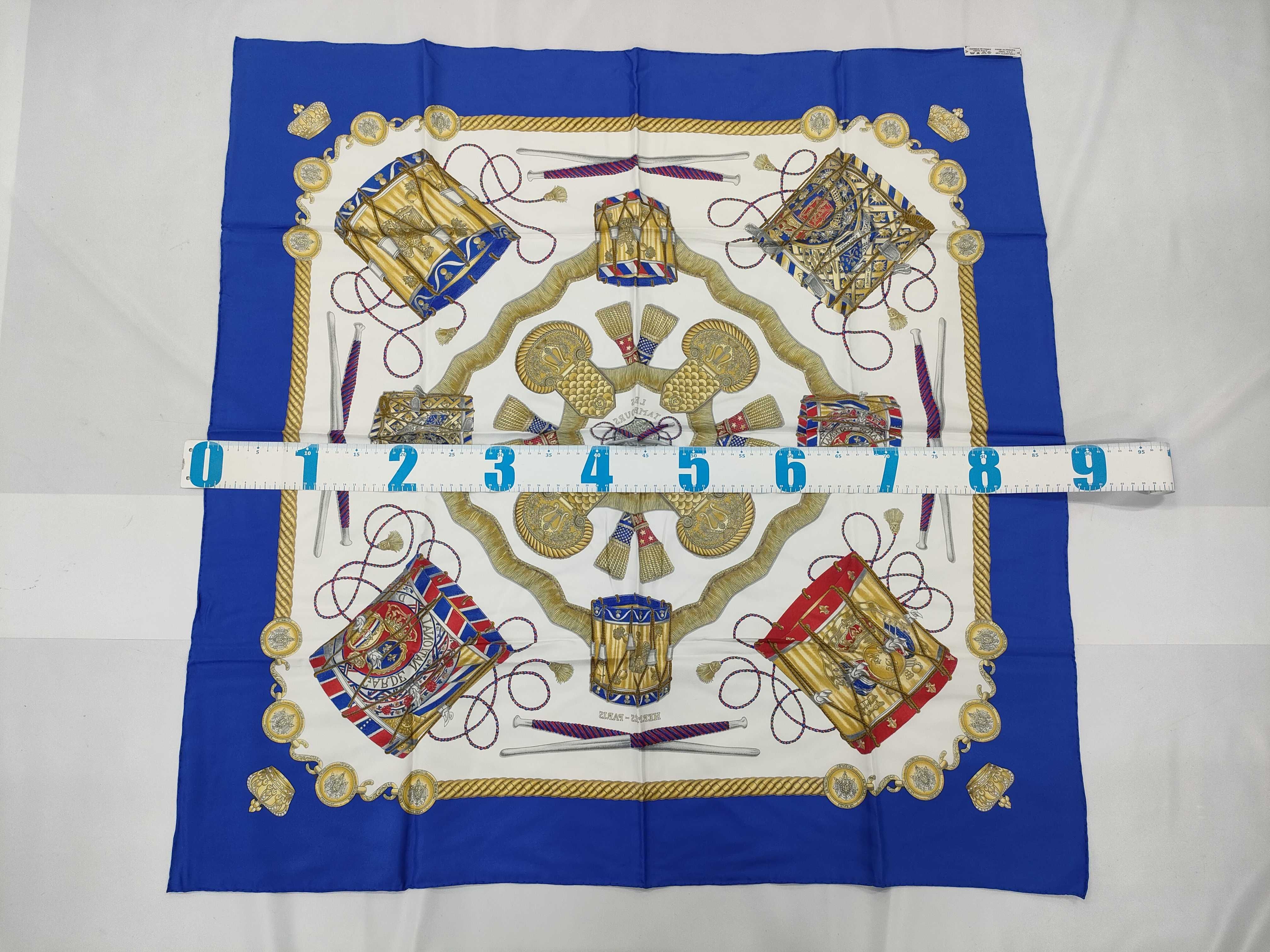 Hermes Les Tambours Silk Carre 90 Scarf