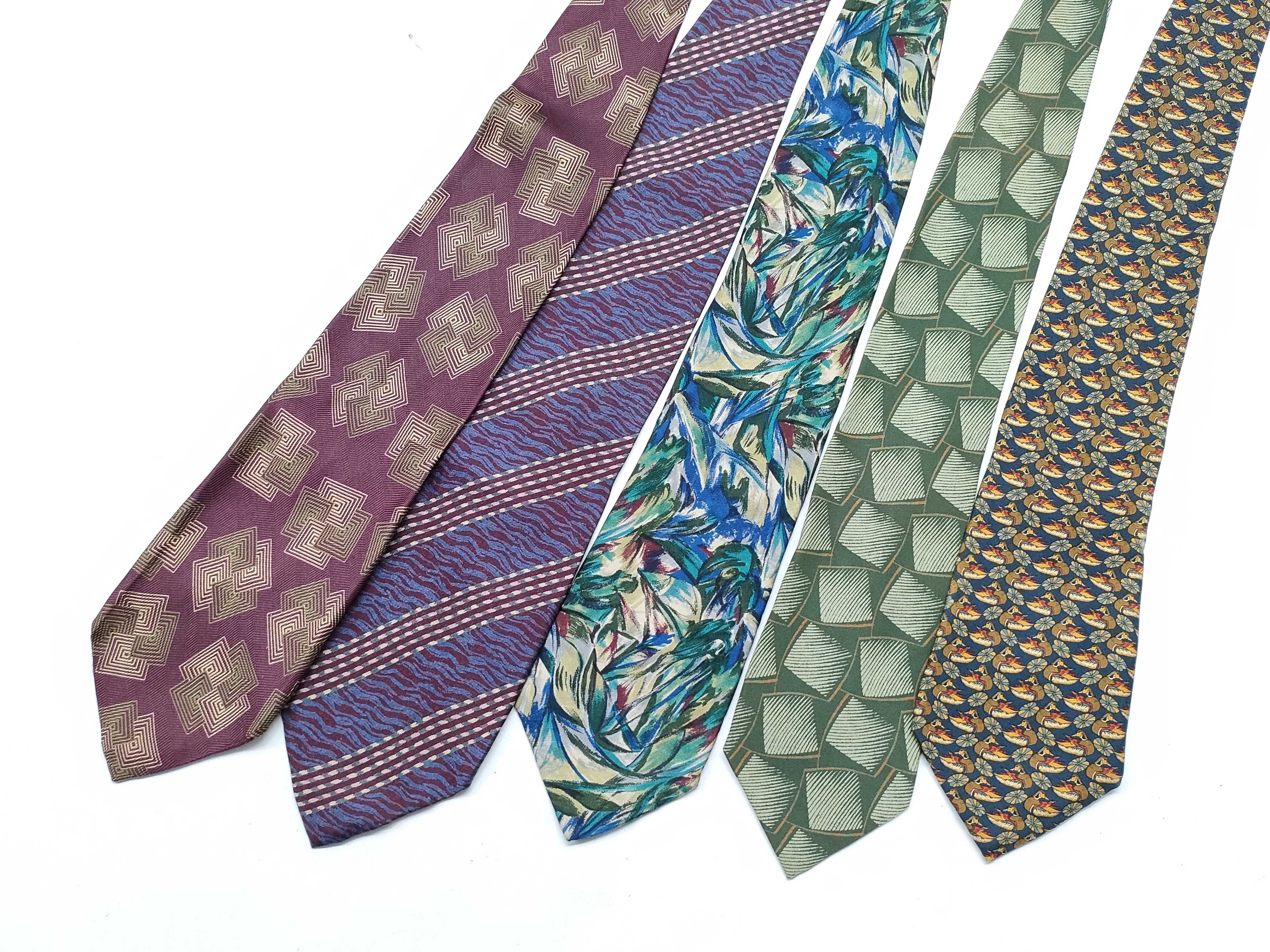 A Collection of Nine Designer Silk Neckties including Giorgio Armani, Givenchy, and Salvatore Ferragamo