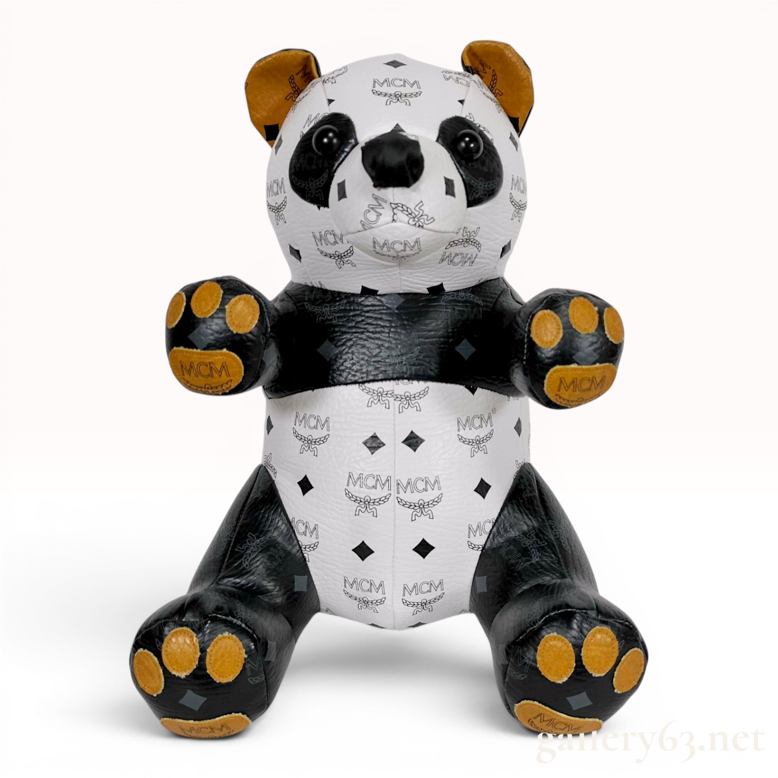 MCM Visetos Monogram Panda Decorative Plush Doll