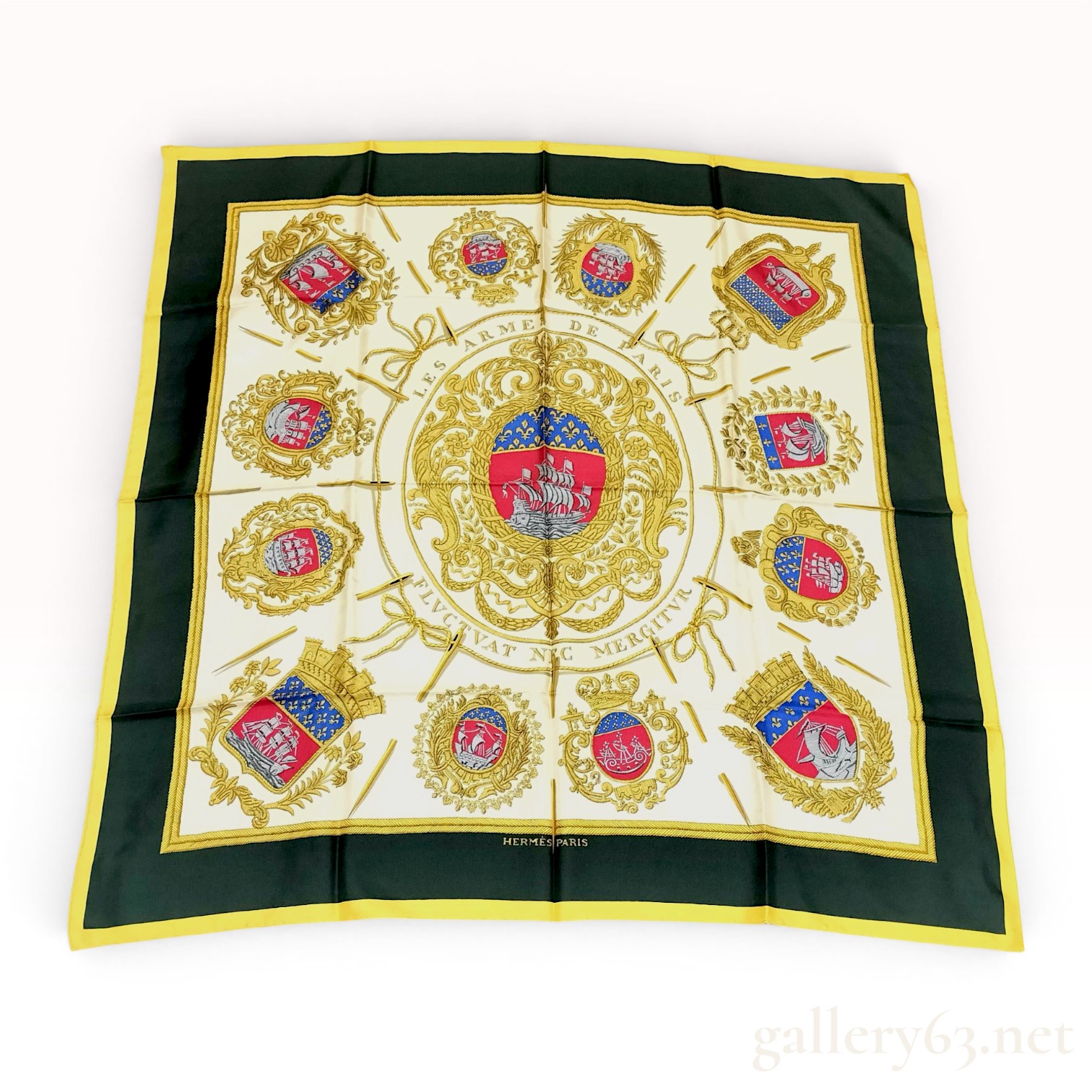 Hermes Paris Silk Scarf Les Armes de Paris Pattern