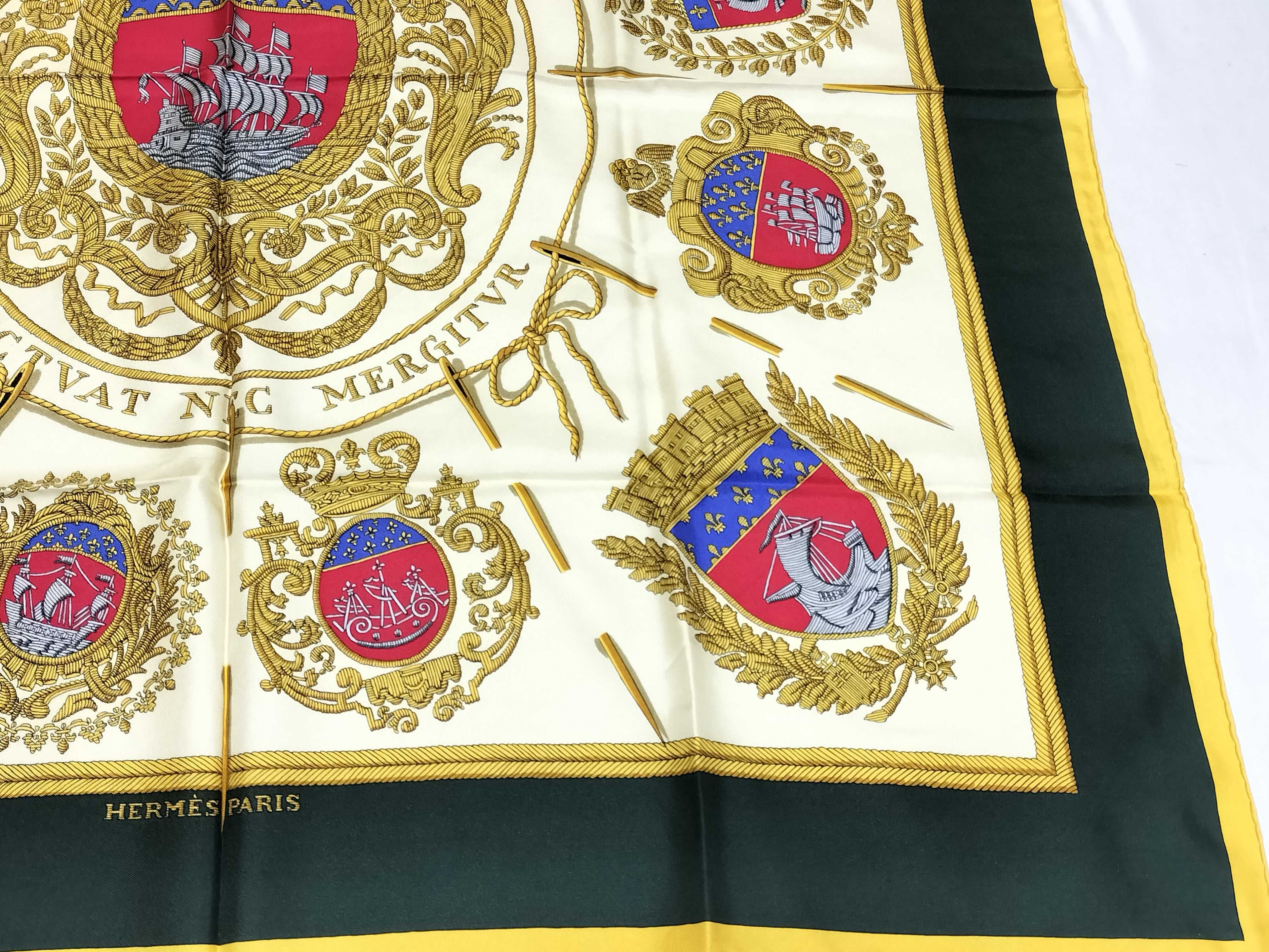 Hermes Paris Silk Scarf Les Armes de Paris Pattern