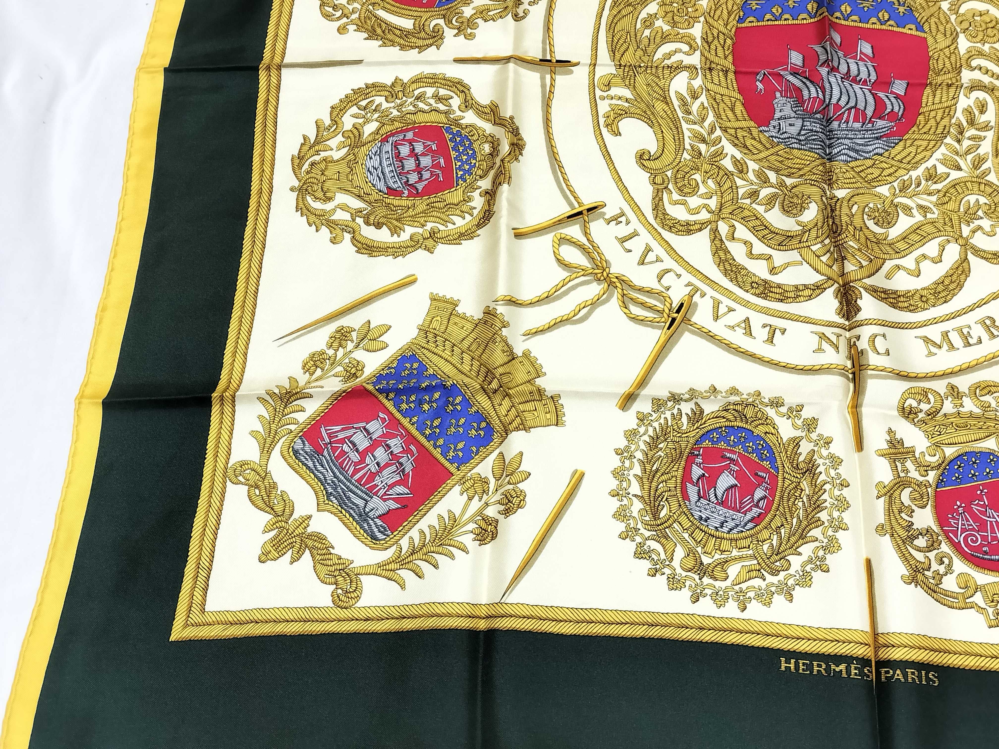 Hermes Paris Silk Scarf Les Armes de Paris Pattern