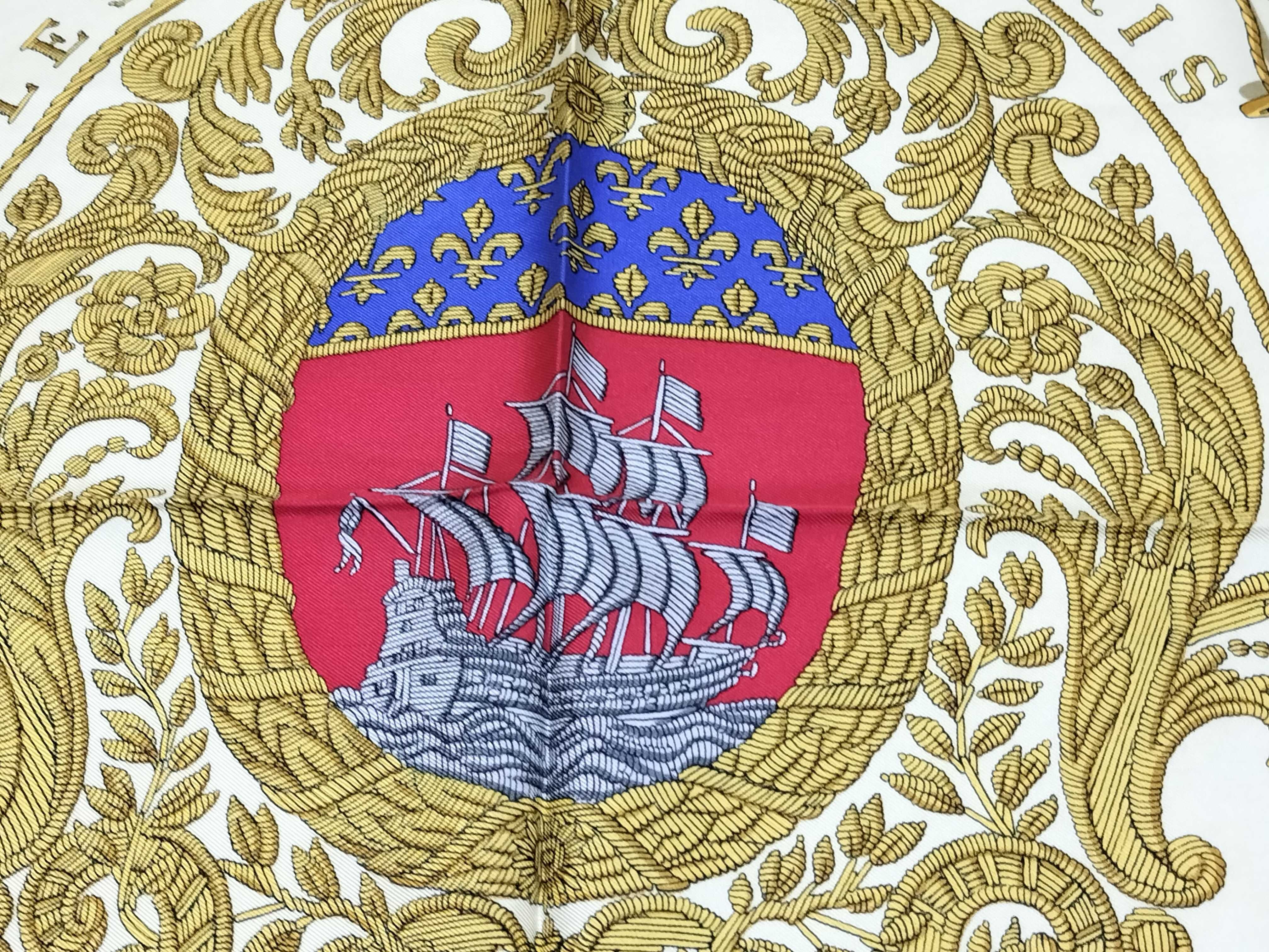 Hermes Paris Silk Scarf Les Armes de Paris Pattern