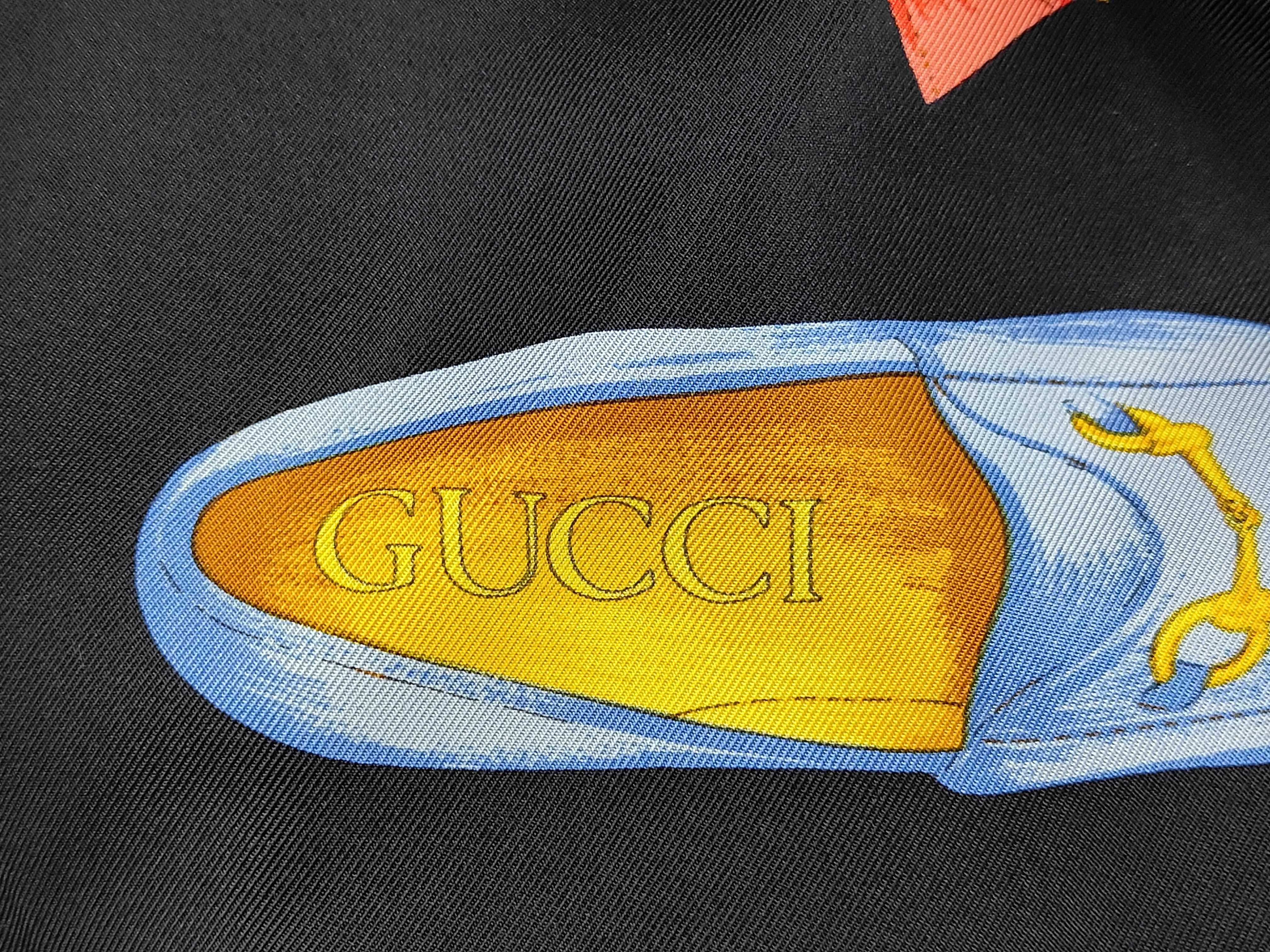 Gucci Icons and Nature Motifs Square Silk Scarf