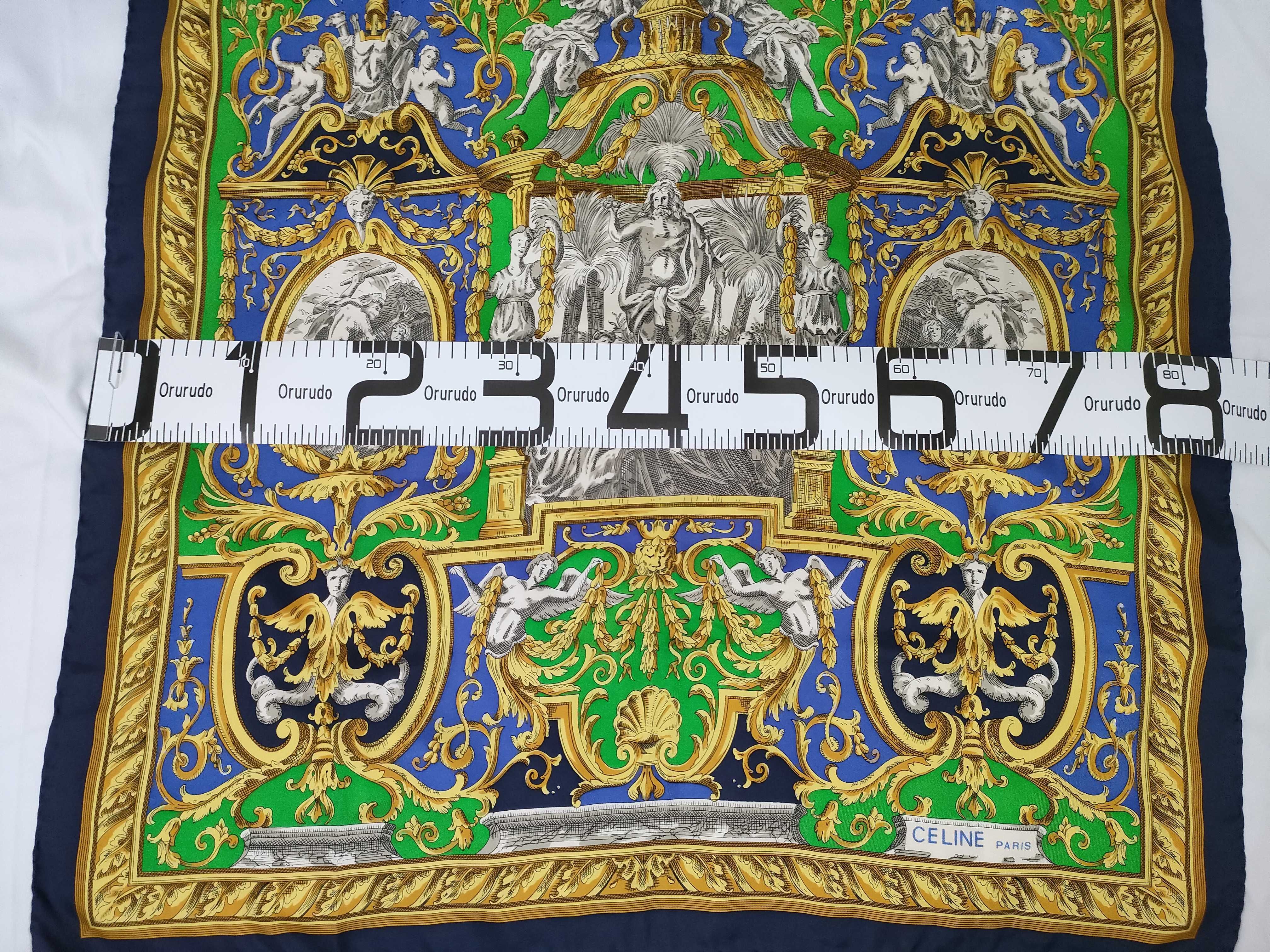 Celine Paris Silk Scarf with Neoclassical Pattern