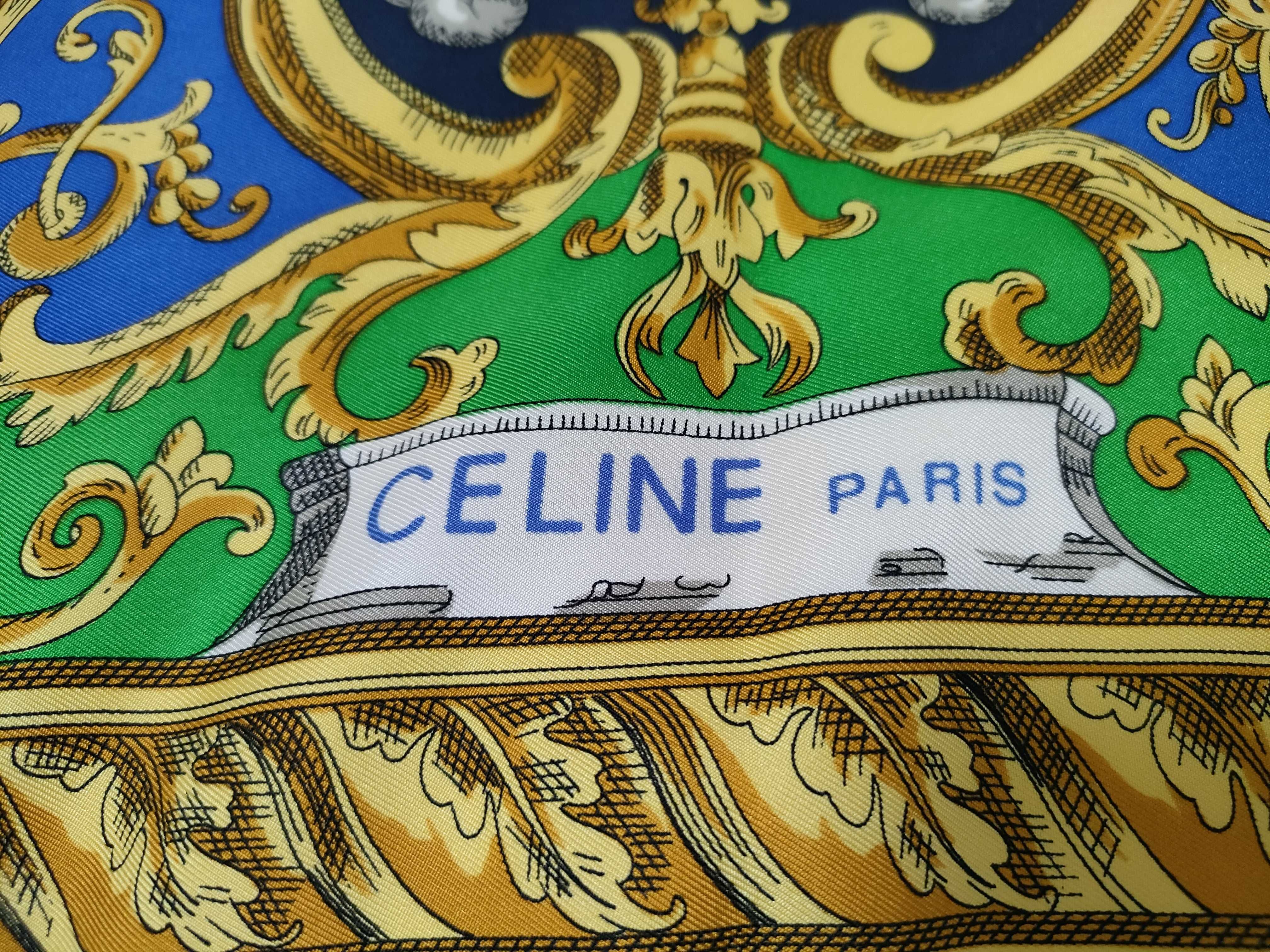 Celine Paris Silk Scarf with Neoclassical Pattern