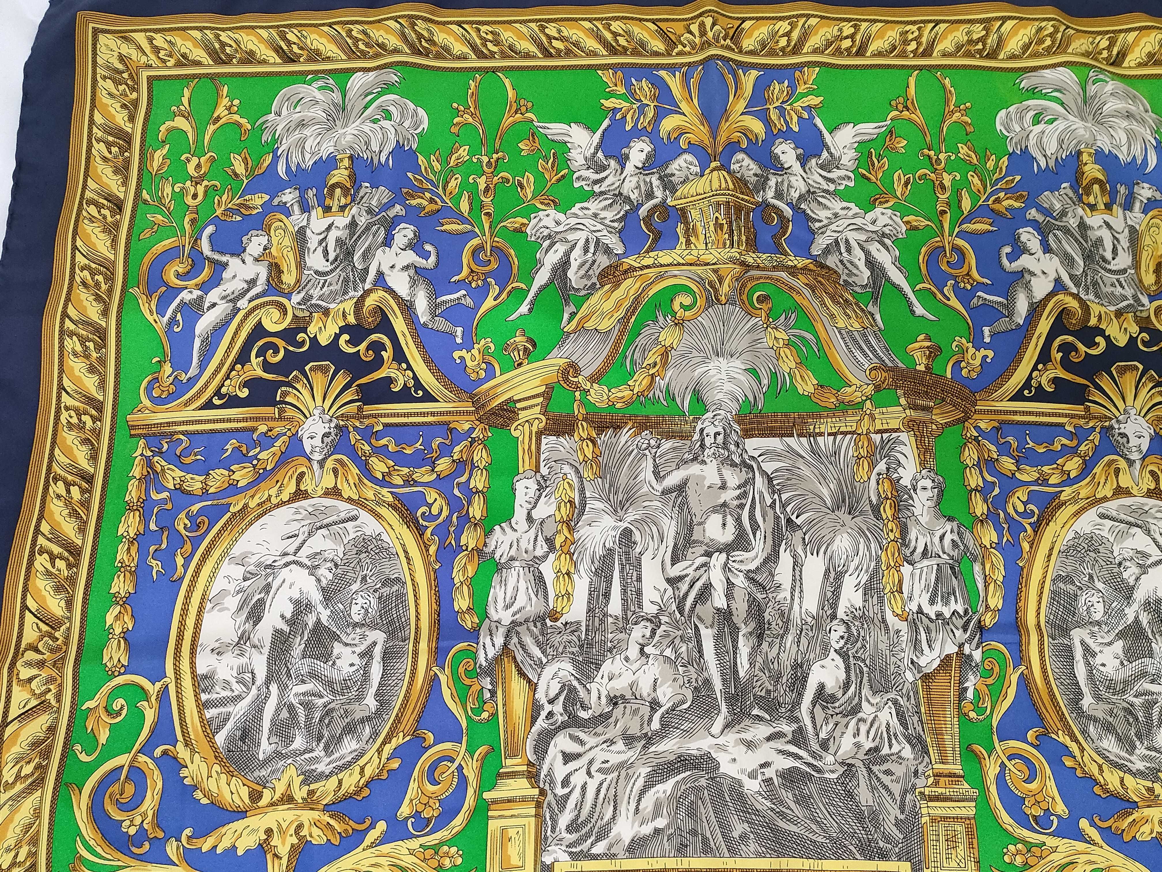 Celine Paris Silk Scarf with Neoclassical Pattern