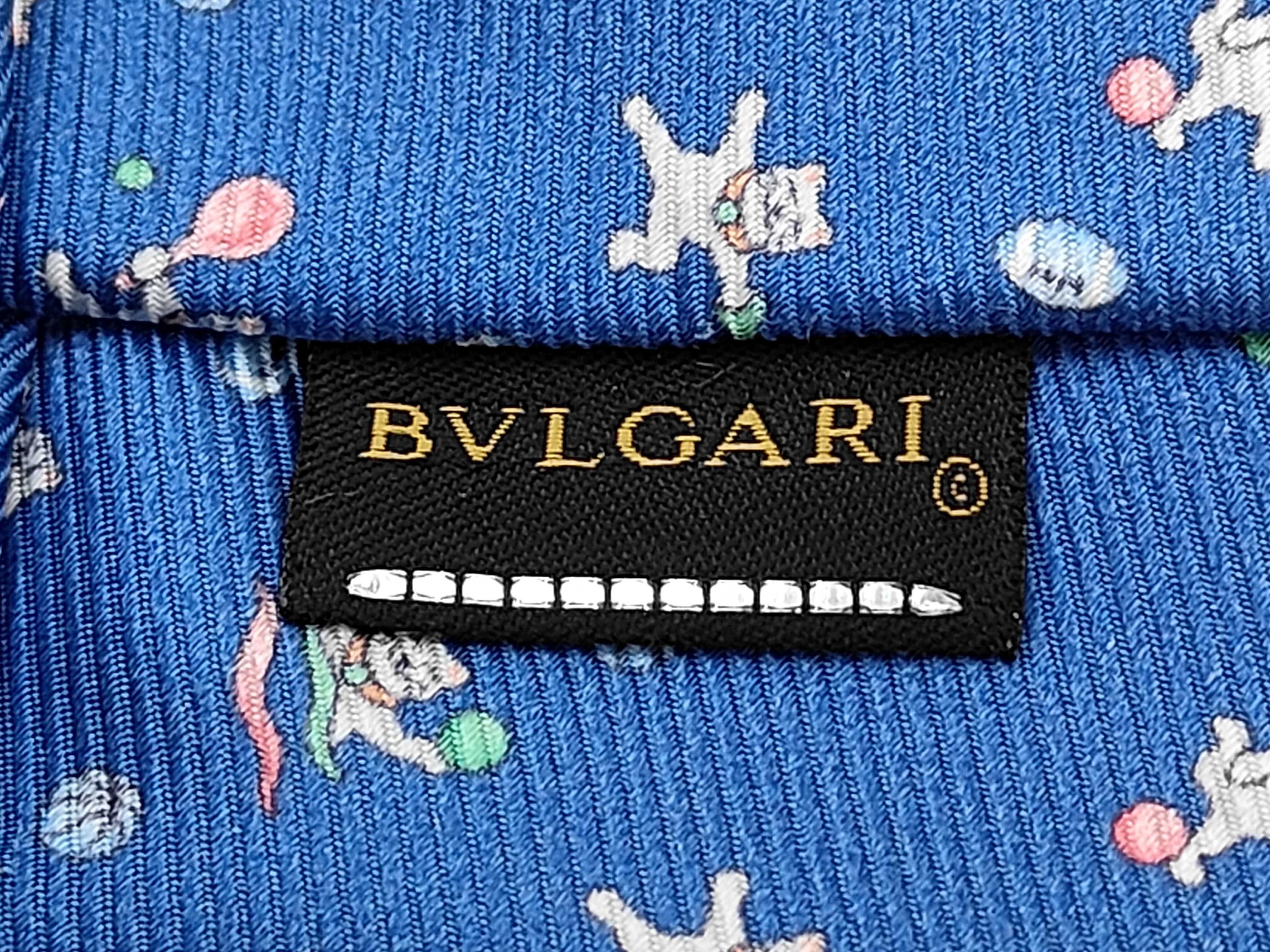 Bulgari Seven-Fold Silk Novelty Sport Cat Print Necktie
