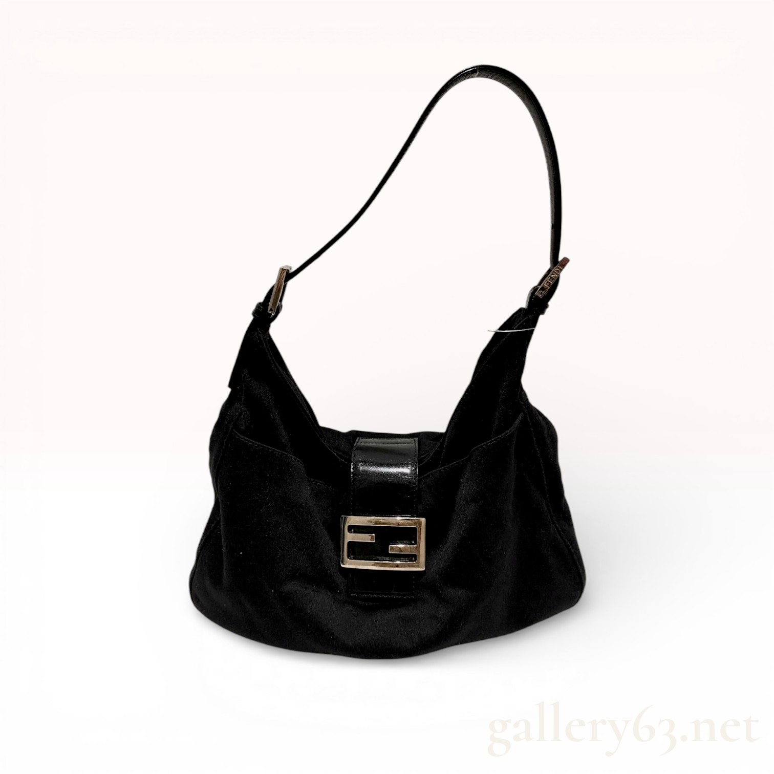 Fendi Mama Baguette Jersey Shoulder Bag, Black