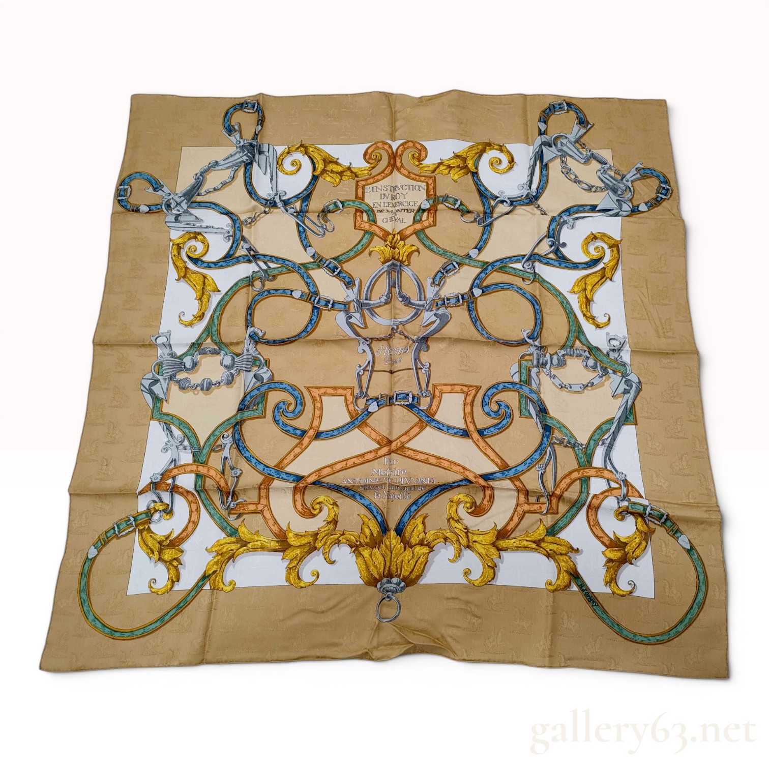Hermes L'Instruction du Roy Silk Jacquard Scarf with Box