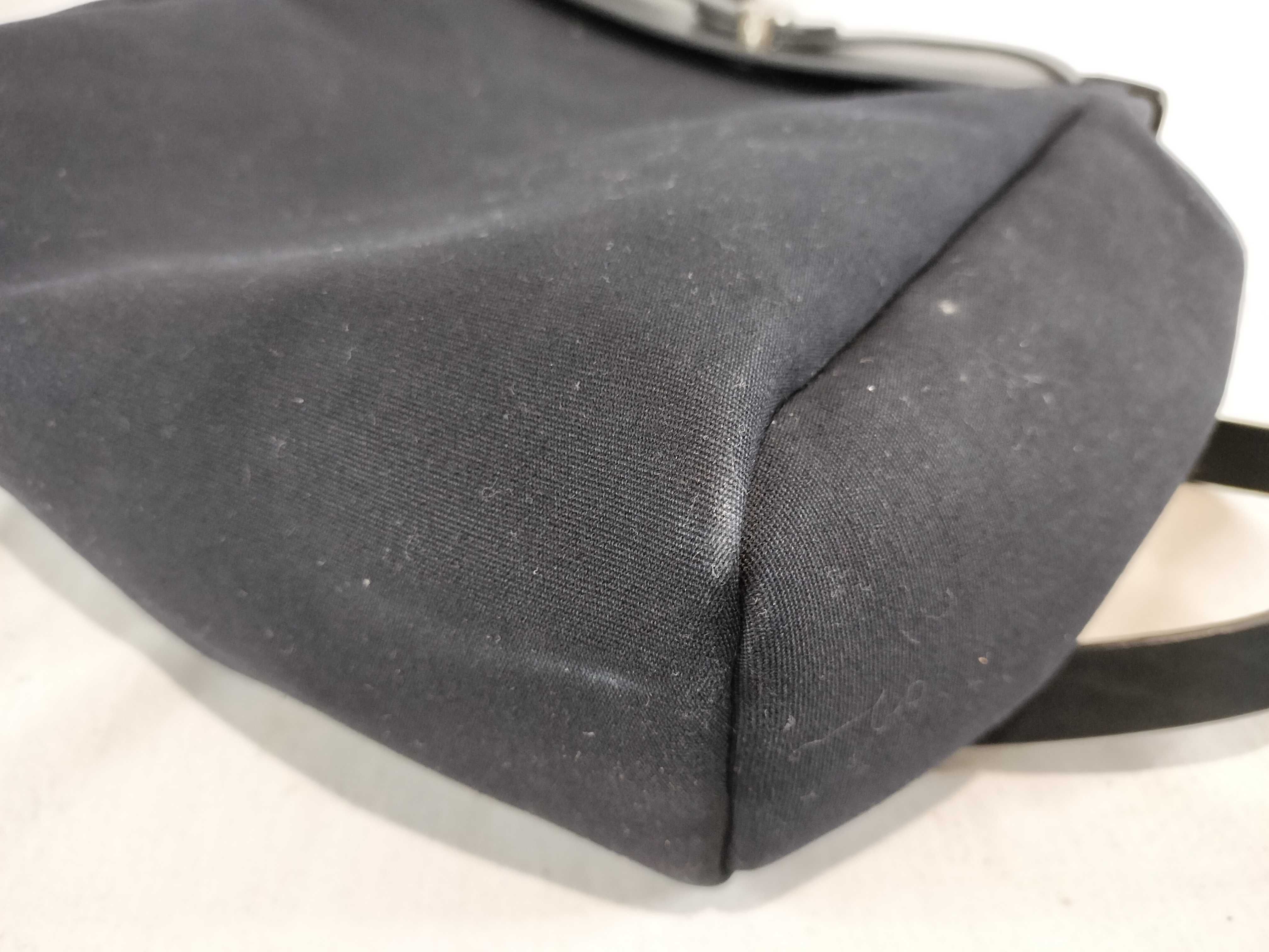 Hermes Herbag A Dos Black Canvas and Leather Backpack