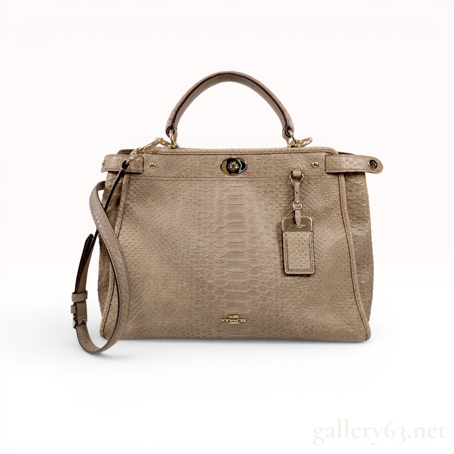 Coach Gramercy Satchel in Python-Embossed Leather