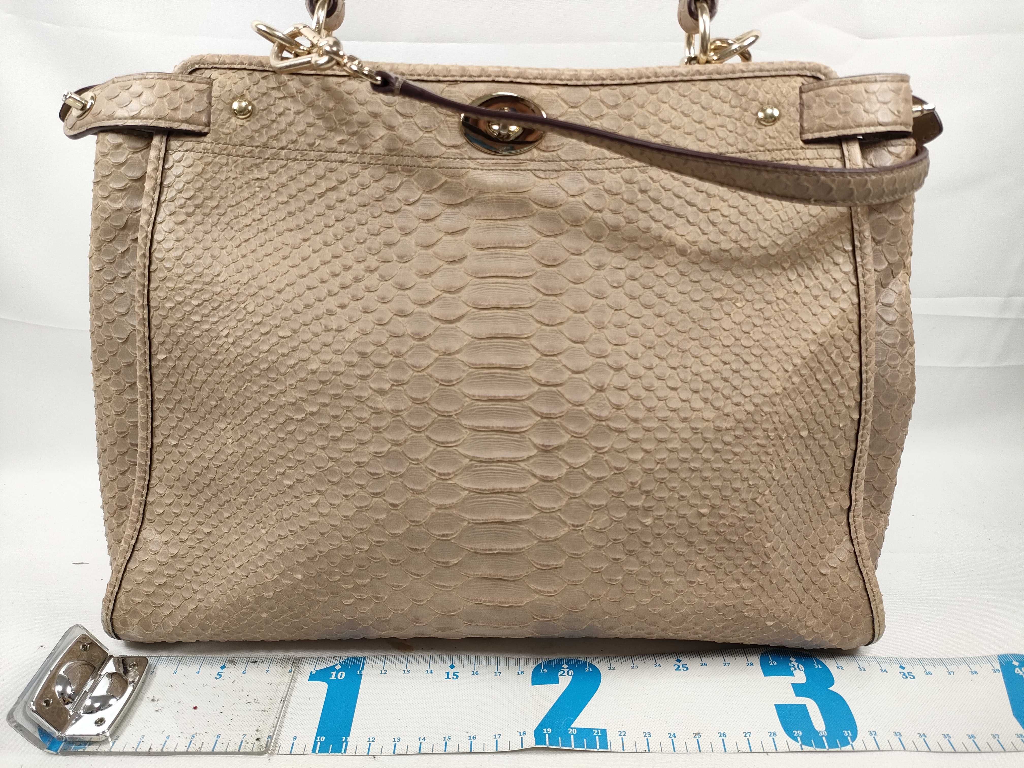 Coach Gramercy Satchel in Python-Embossed Leather