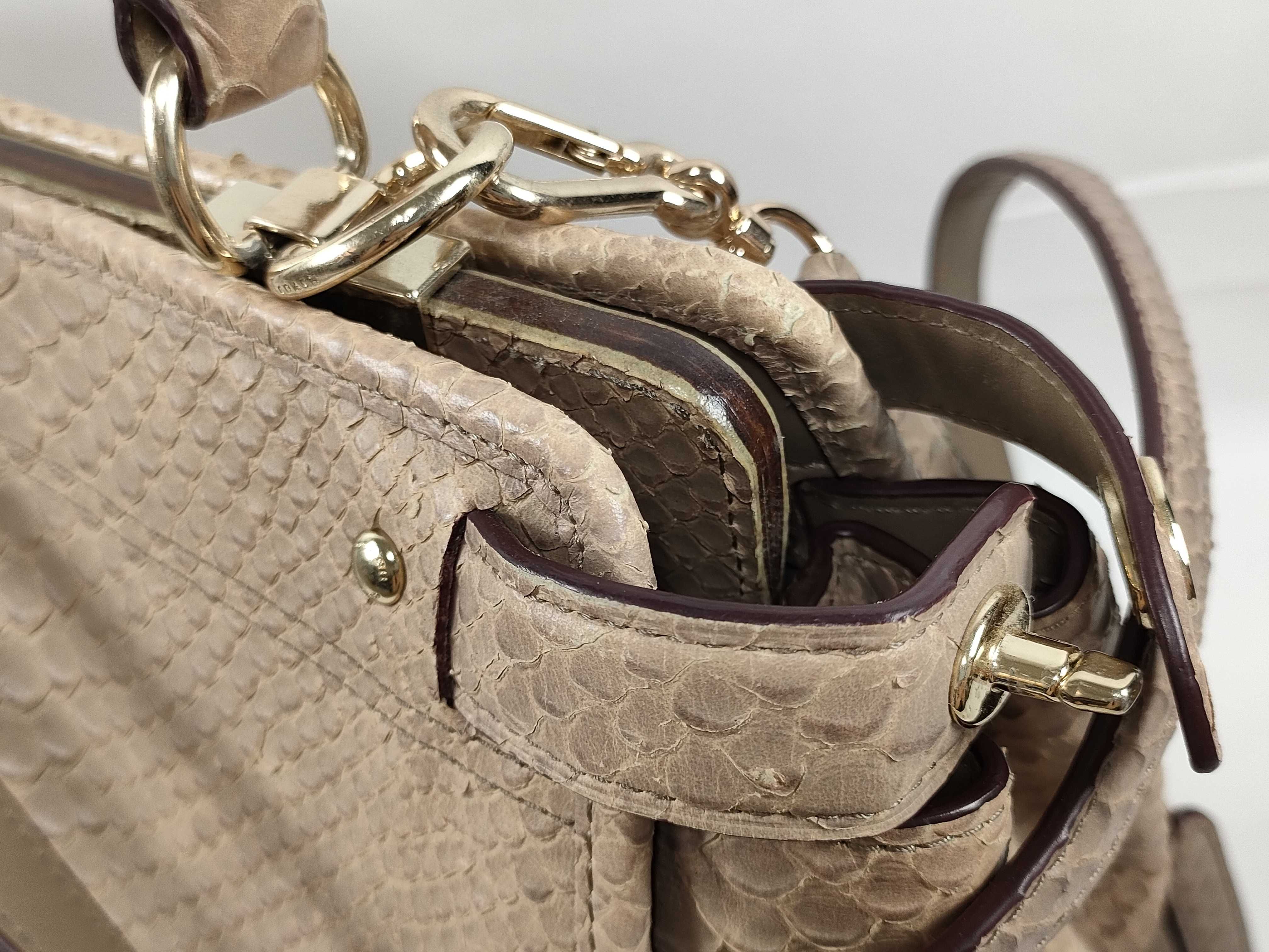 Coach Gramercy Satchel in Python-Embossed Leather