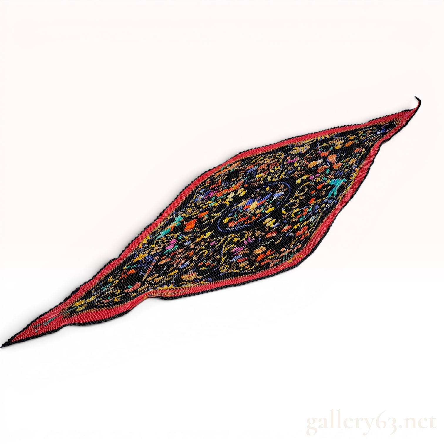 Hermes Parfums d’Orient et d’Occident Plisse Silk Scarf with Box