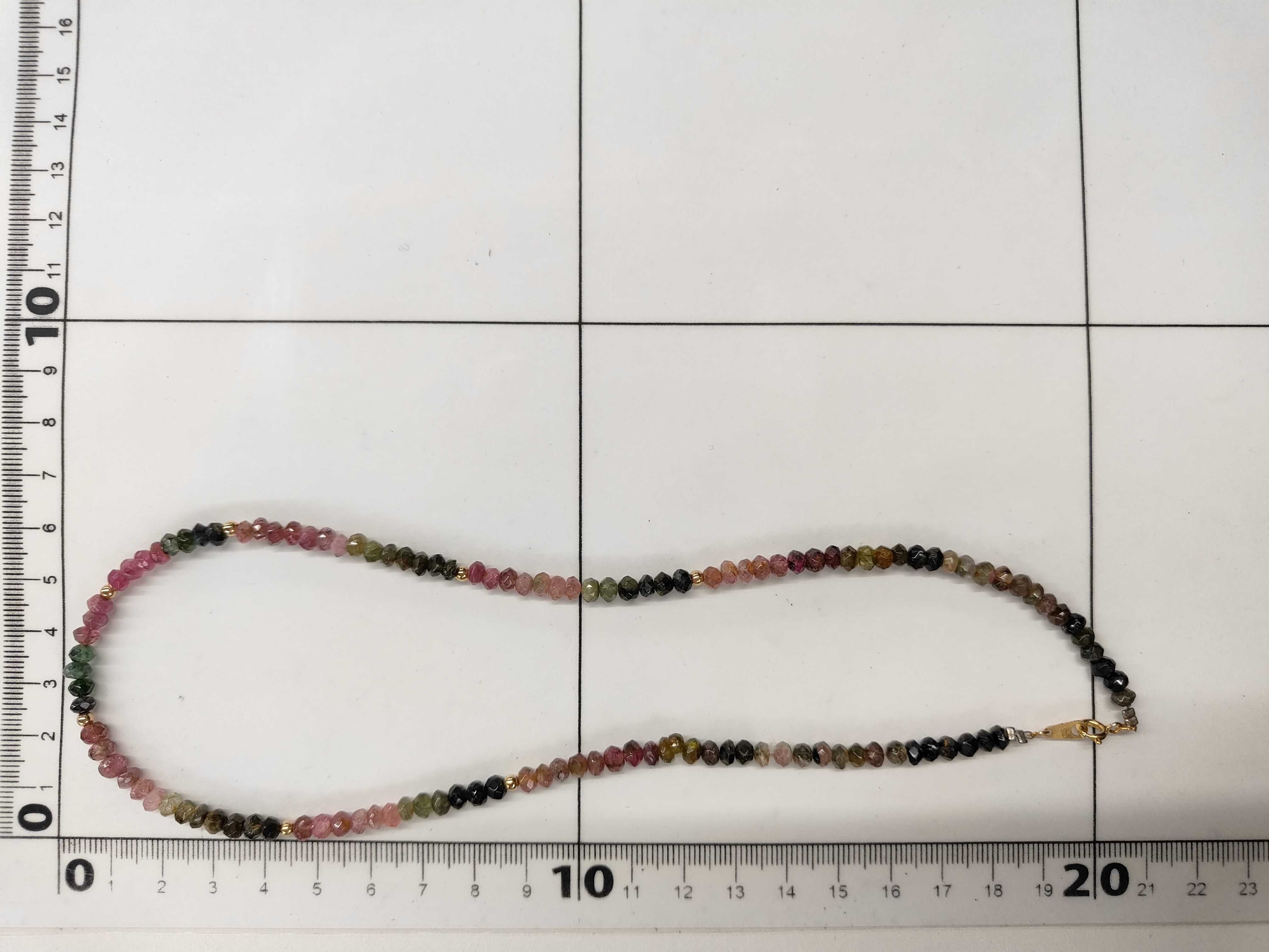 14 Karat Yellow Gold and Multi-Color Tourmaline Faceted Bead Necklace