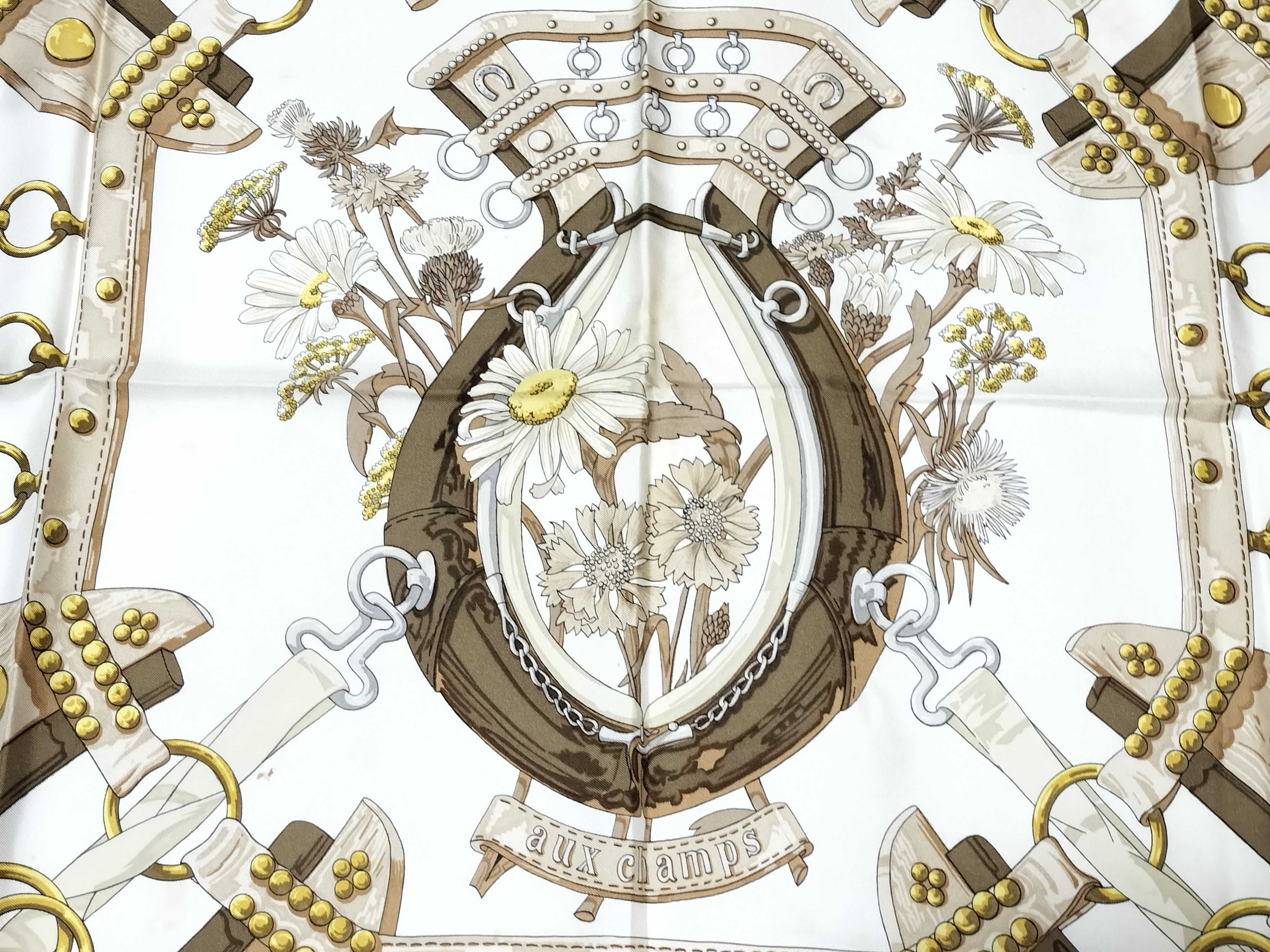 Hermes Aux Champs Silk Scarf