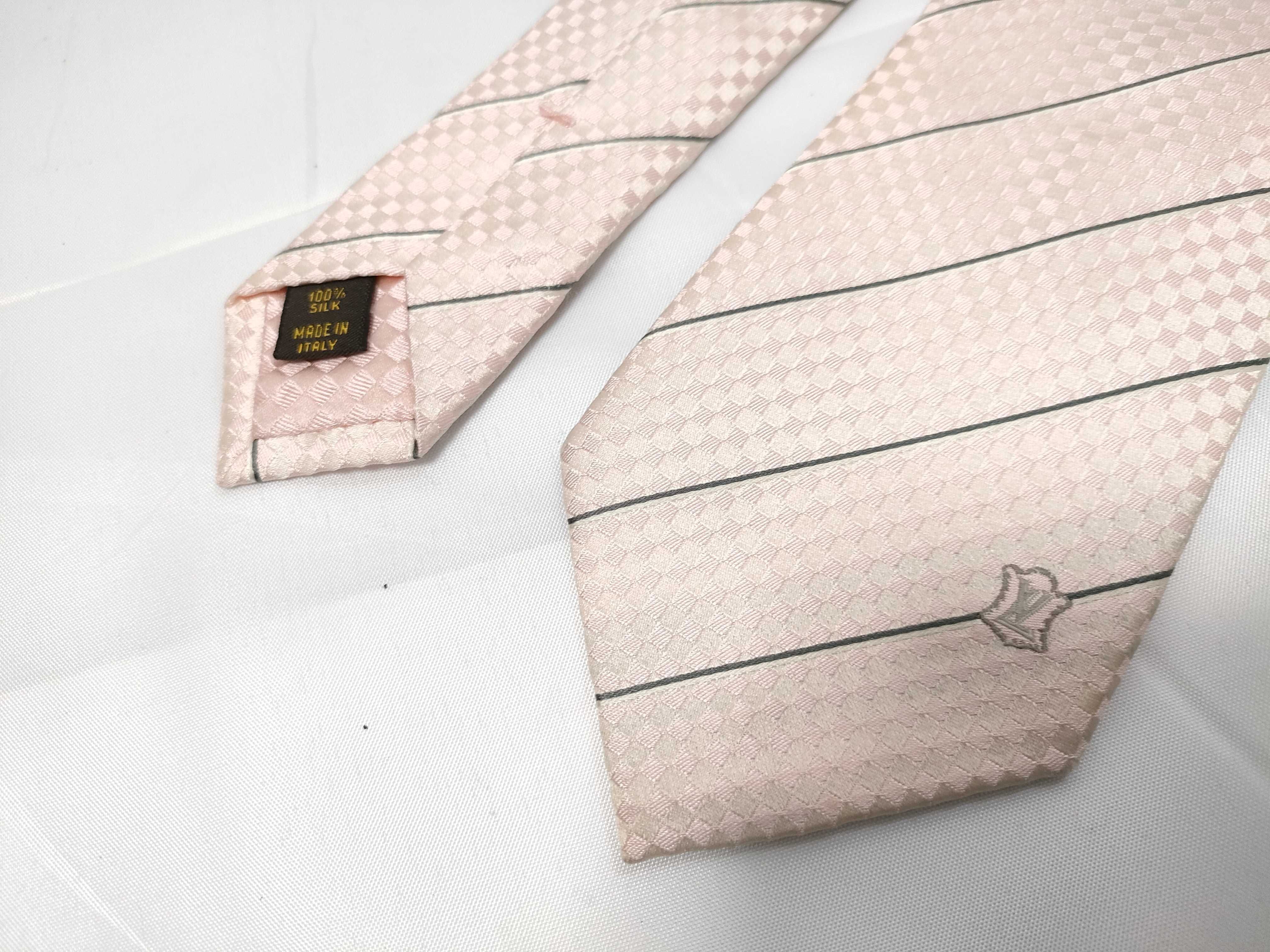 Louis Vuitton Silk Damier Pattern Necktie with Diagonal Stripes