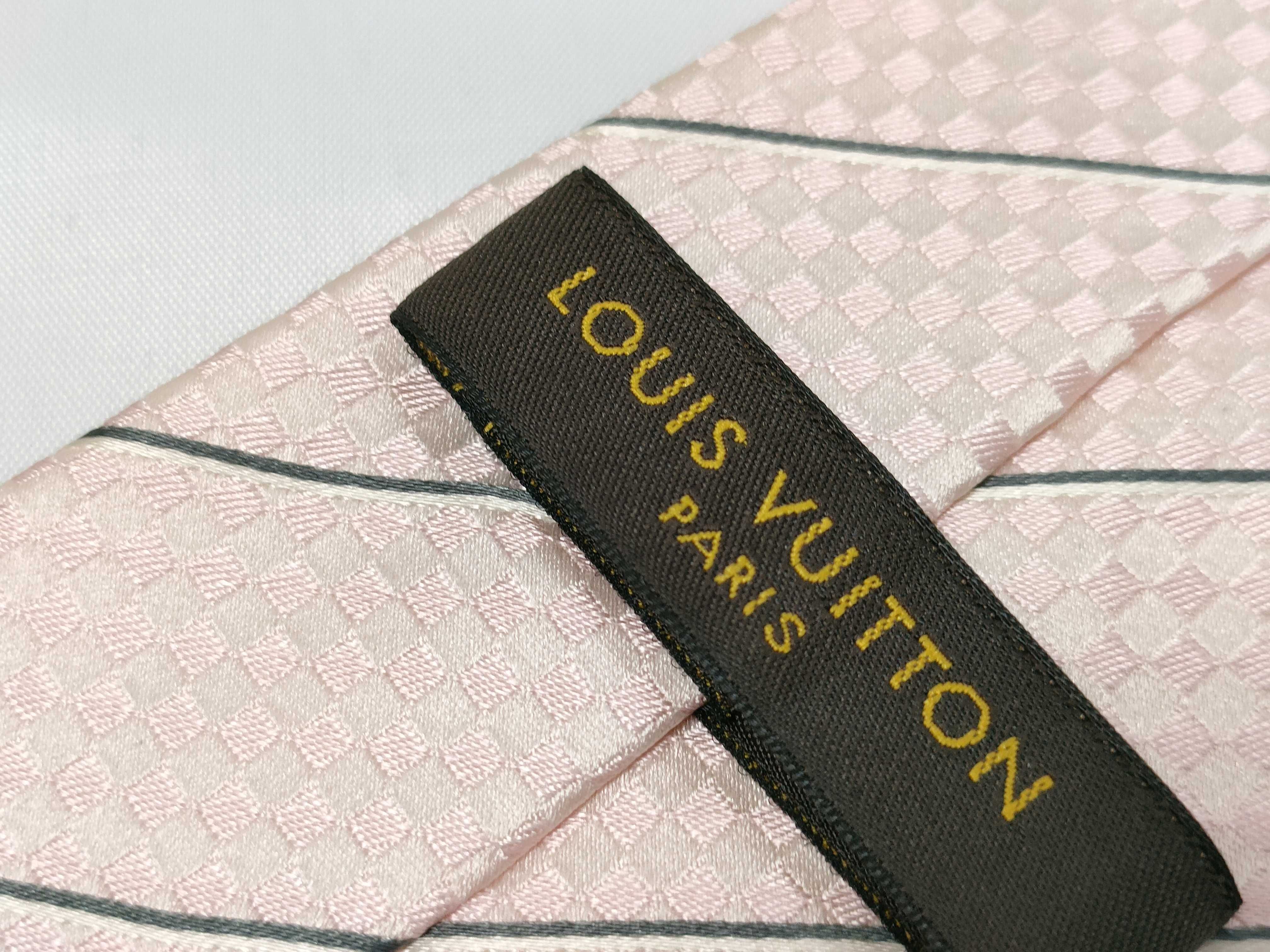 Louis Vuitton Silk Damier Pattern Necktie with Diagonal Stripes