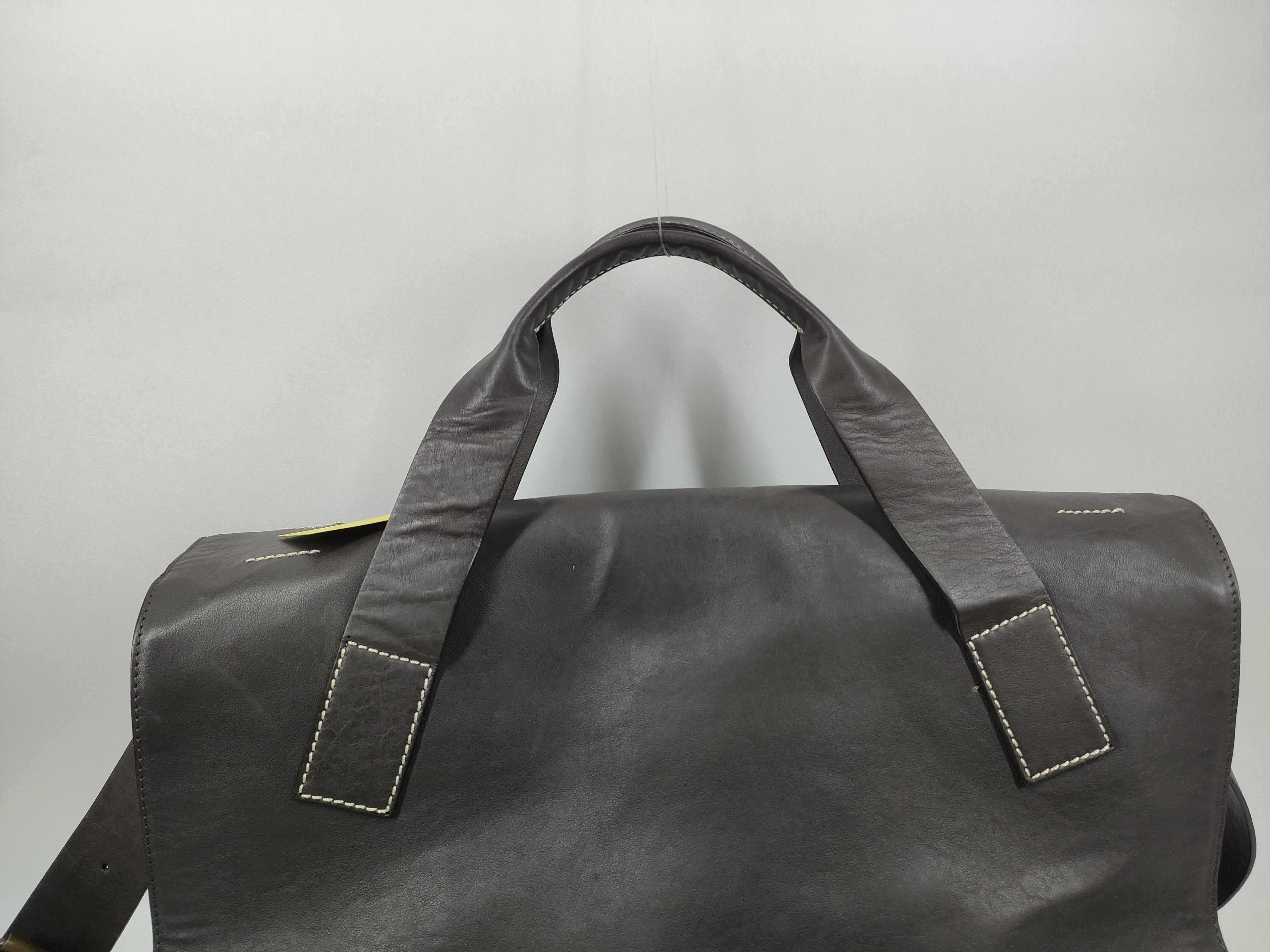 D&G Dolce & Gabbana Brown Leather Messenger Bag with Buckle Closures